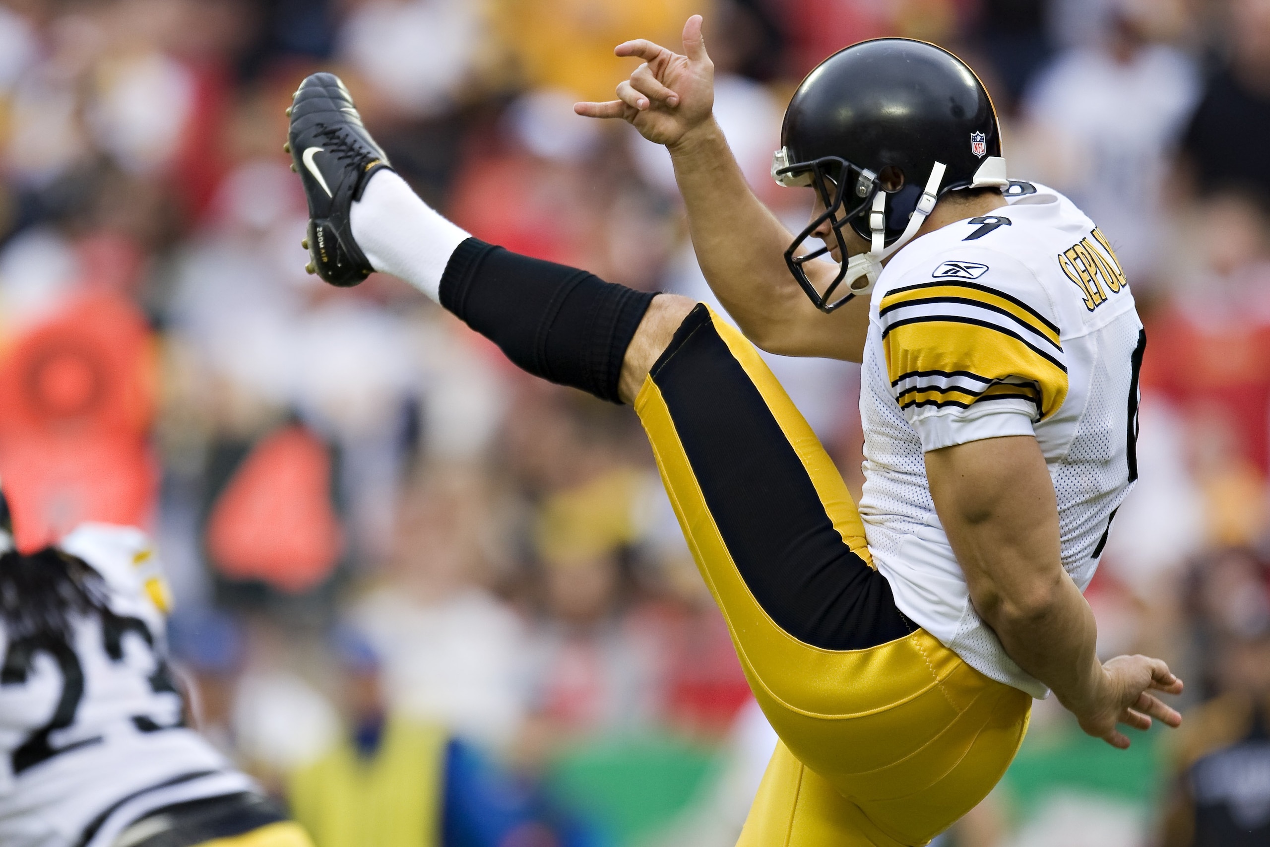 KANSAS CITY, MO - NOVEMBER 22:  Punter Daniel Sepulveda #9 of the Pittsburgh Steelers punts the ball during NFL action against the Kansas City Chiefs at Arrowhead Stadium on November 22, 2009 in Kansas City, Missouri.  The Chiefs defeated the Steelers 27-