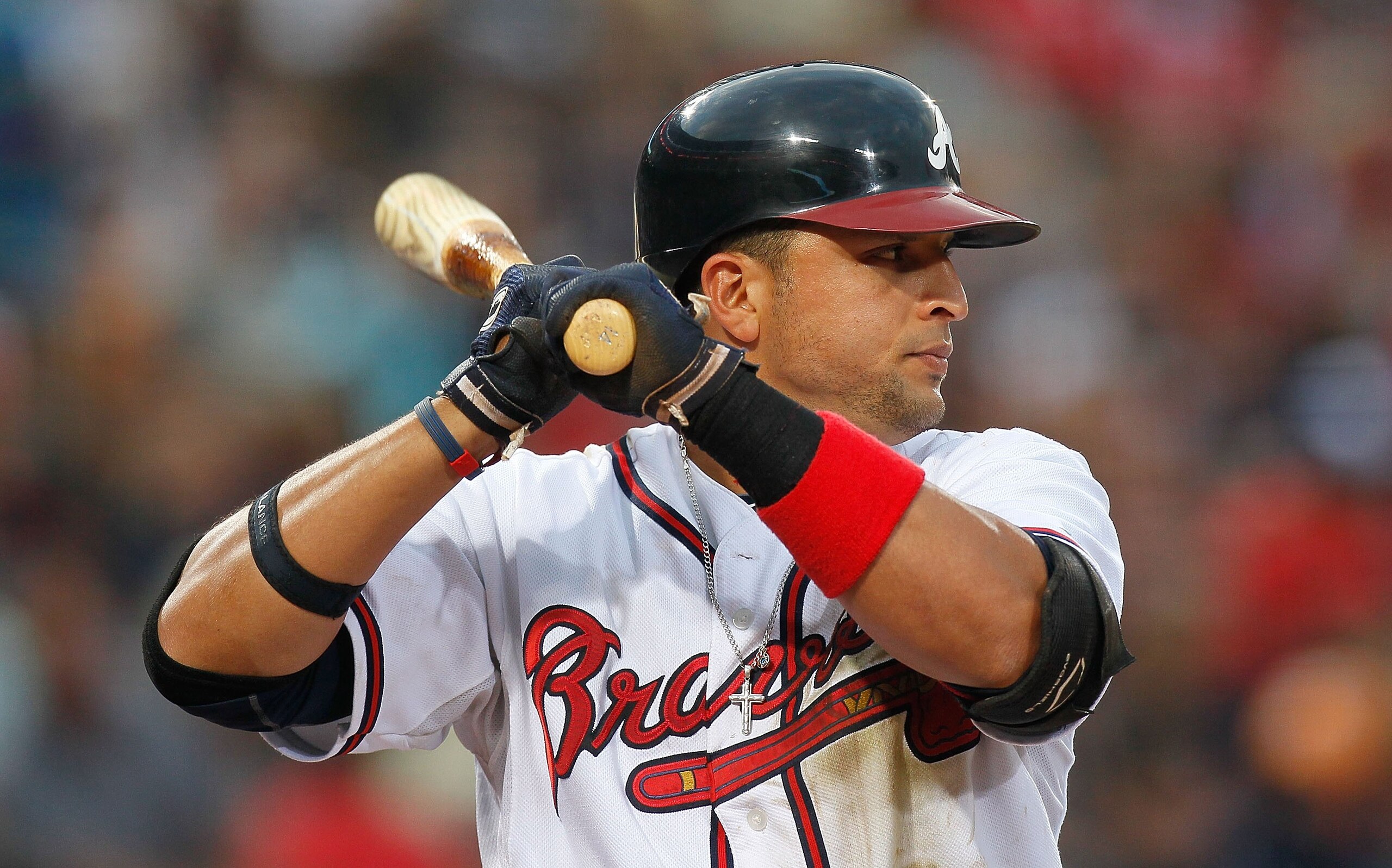 ATLANTA - JULY 02:  Martin Prado #14 of the Atlanta Braves against the Florida Marlins at Turner Field on July 2, 2010 in Atlanta, Georgia.  (Photo by Kevin C. Cox/Getty Images)