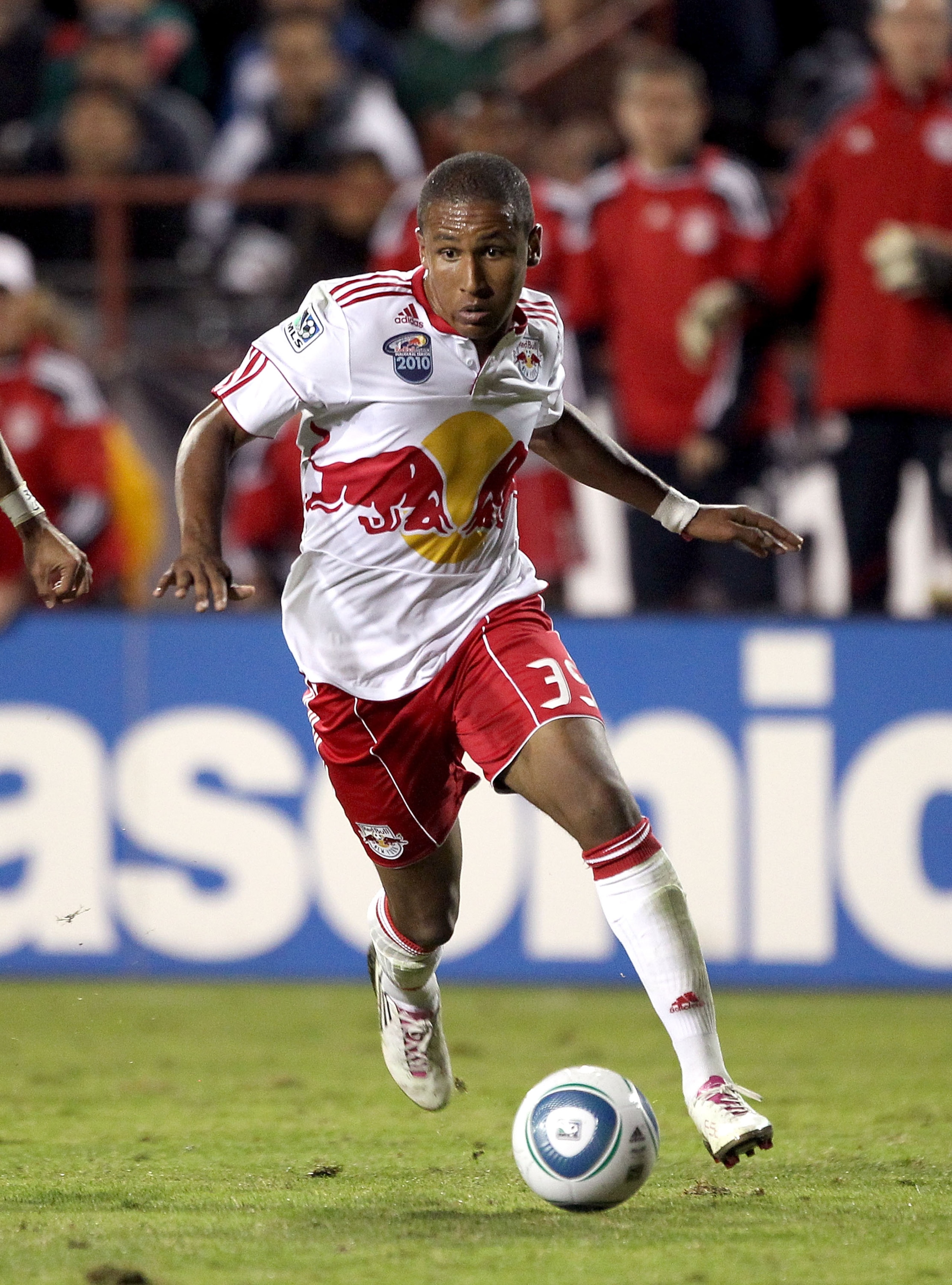 SANTA CLARA, CA - OCTOBER 30:  Juan Agudelo #39 of the New York Red Bulls in action against the San Jose Earthquakes during the 1st leg of their playoff match up at Buck Shaw Stadium on October 30, 2010 in Santa Clara, California.  (Photo by Ezra Shaw/Get