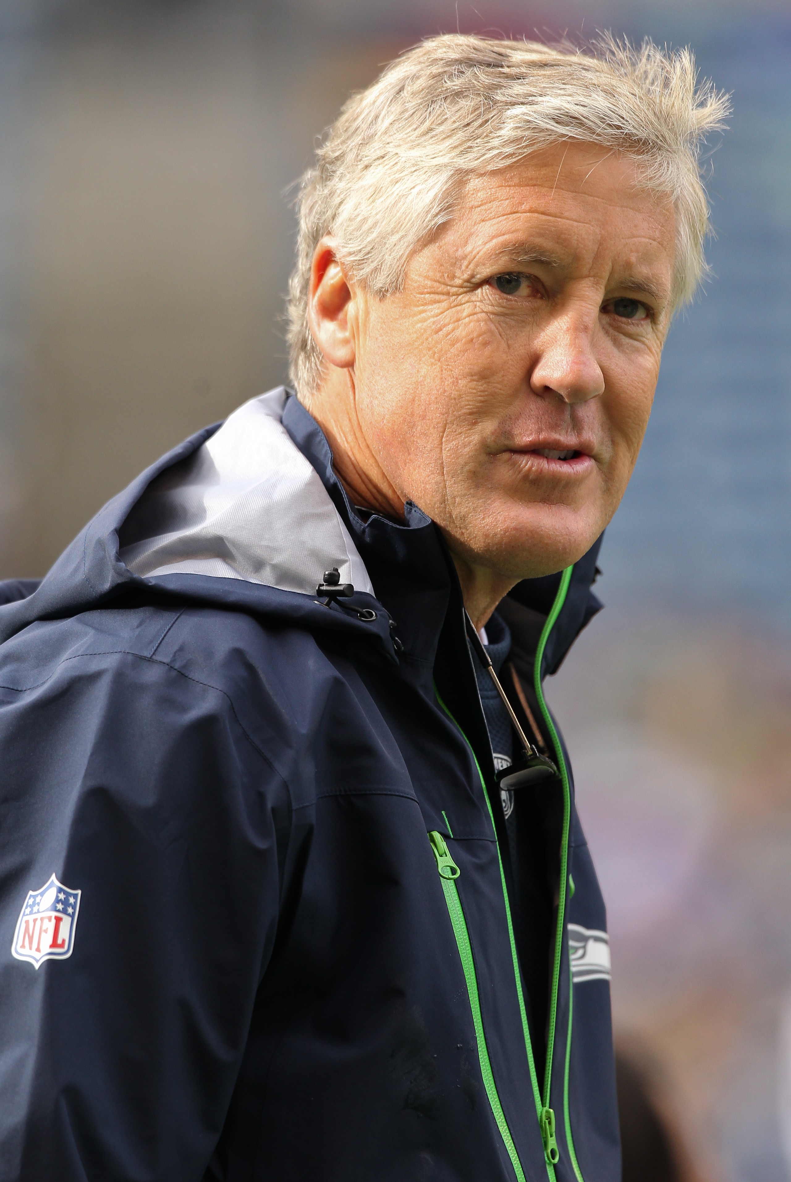SEATTLE - OCTOBER 24:  Head coach Pete Carroll of the Seattle Seahawks looks on during warmups prior to the game against the Arizona Cardinals at Qwest Field on October 24, 2010 in Seattle, Washington. (Photo by Otto Greule Jr/Getty Images)