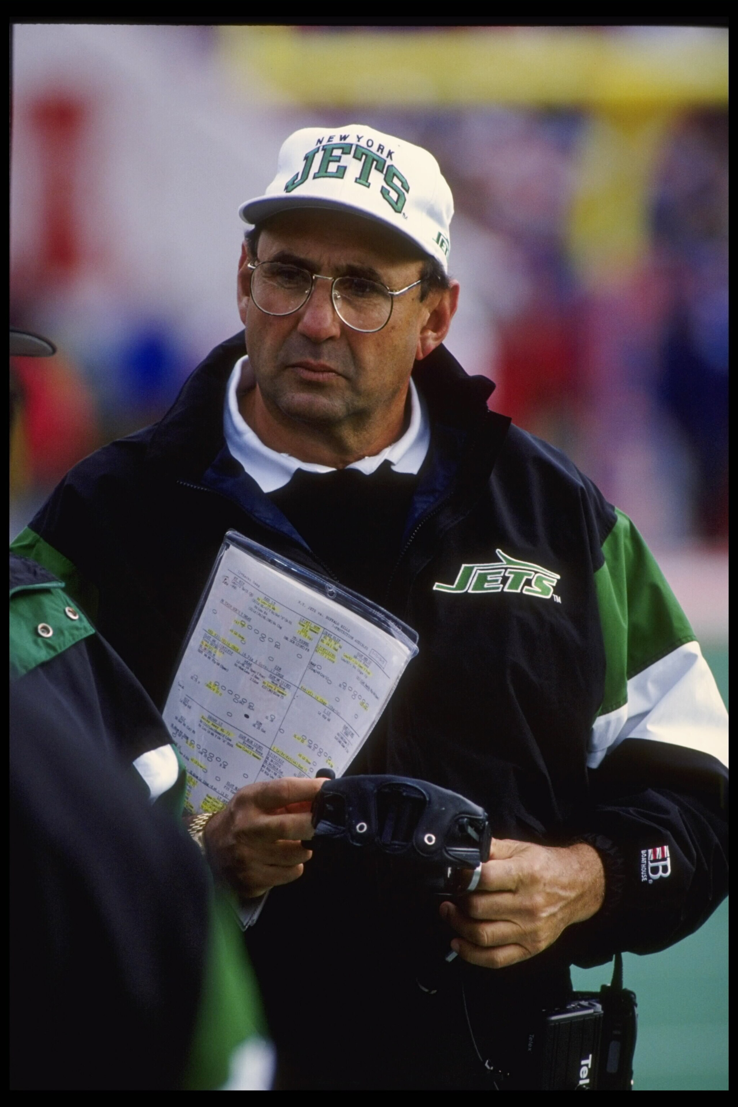 8 Oct 1995: Head coach Rich Kotite of the New York Jets on the sideline during the Jets 29-10 loss to the Buffalo Bills at Rich Stadium in Orchard Park, New York. Manadtory Credit: Rick Stewart/Allspor