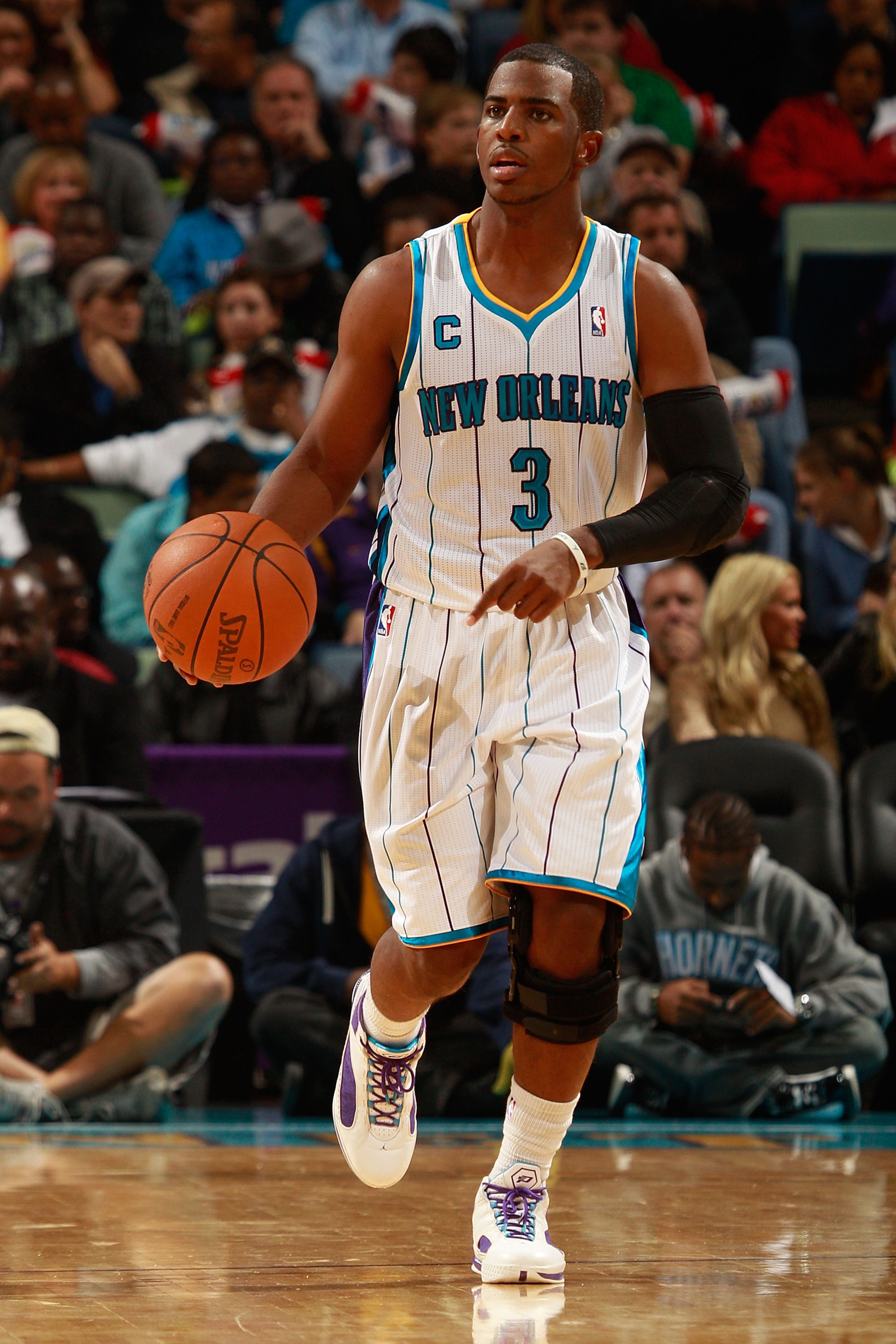 NEW ORLEANS - NOVEMBER 05:  Chris Paul #3 of the New Orleans Hornets in action during the game against the Miami Heat at the New Orleans Arena on November 5, 2010 in New Orleans, Louisiana.  NOTE TO USER: User expressly acknowledges and agrees that, by do