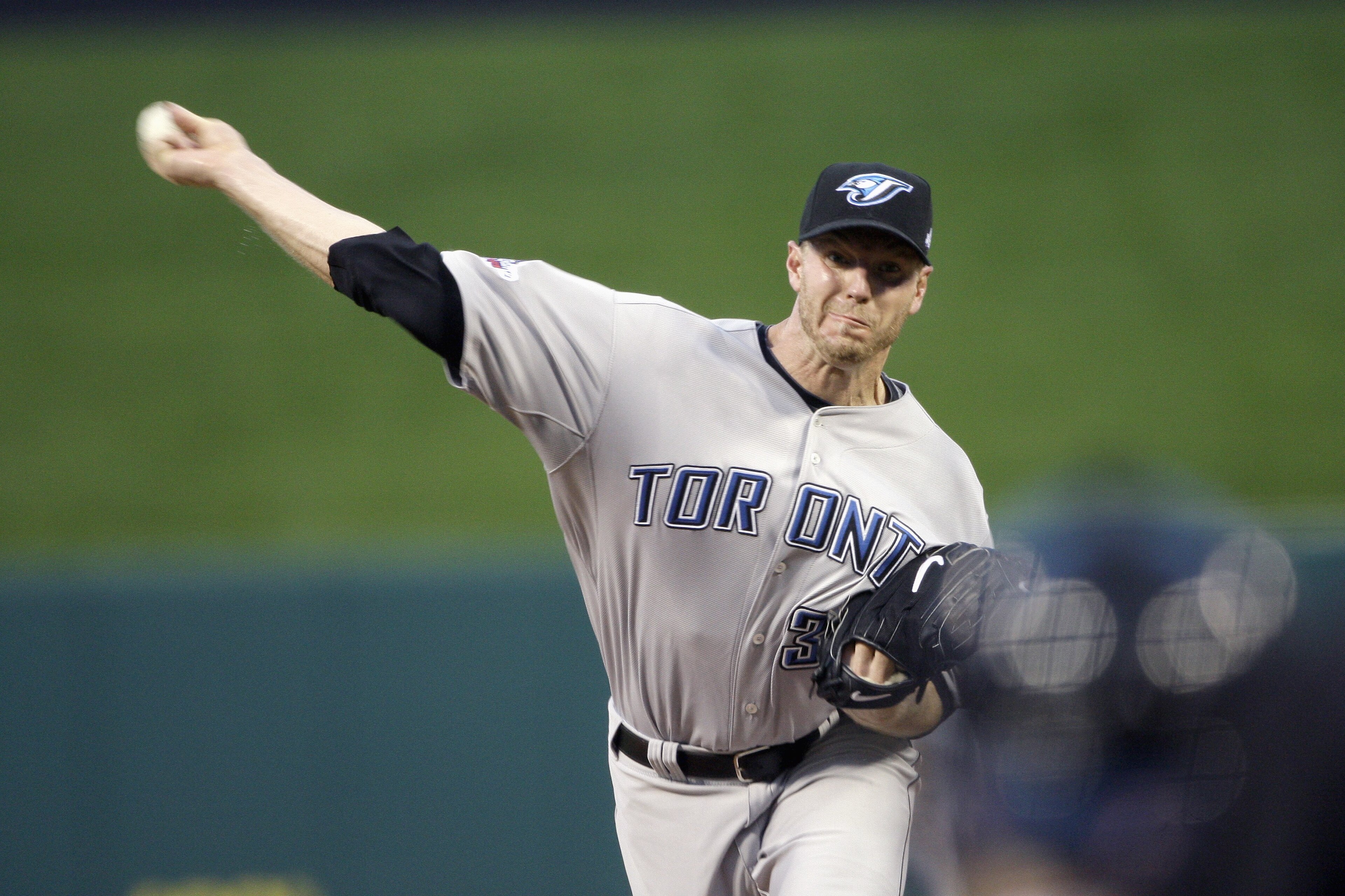 ST. LOUIS, MO - JULY 14: American League All-Star Roy Halladay of the Toronto Blue Jays pitches during the 2009 MLB All-Star Game at Busch Stadium on July 14, 2009 in St Louis, Missouri. (Photo by Pool/Getty Images)