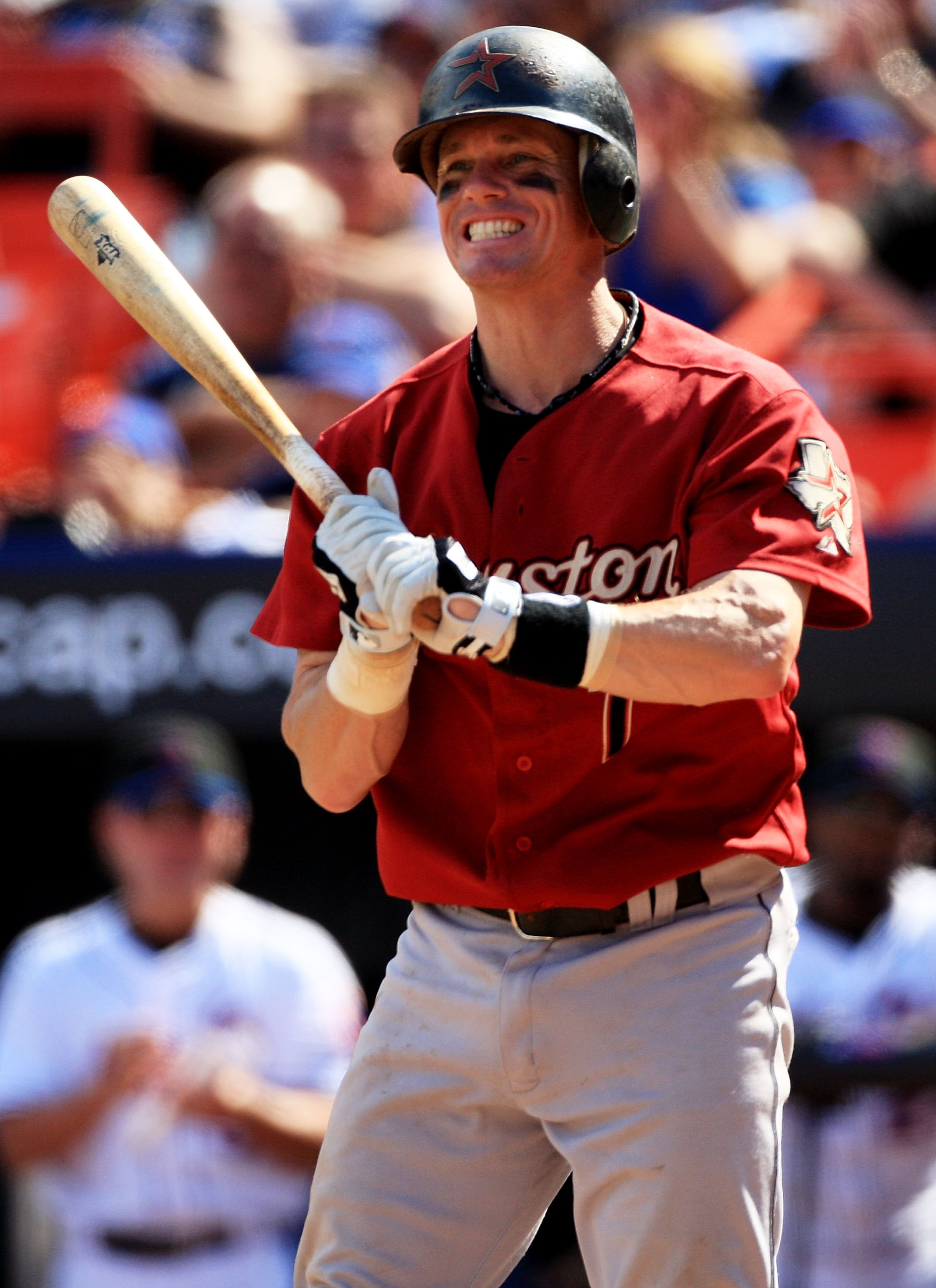 NEW YORK - SEPTEMBER 9:  Craig Biggio #7 of the Houston Astros reacts to striking out during their game against the New York Mets at Shea Stadium September 9, 2007 in the Flushing neighborhood of the Queens borough of New York City.  (Photo by Travis Lind