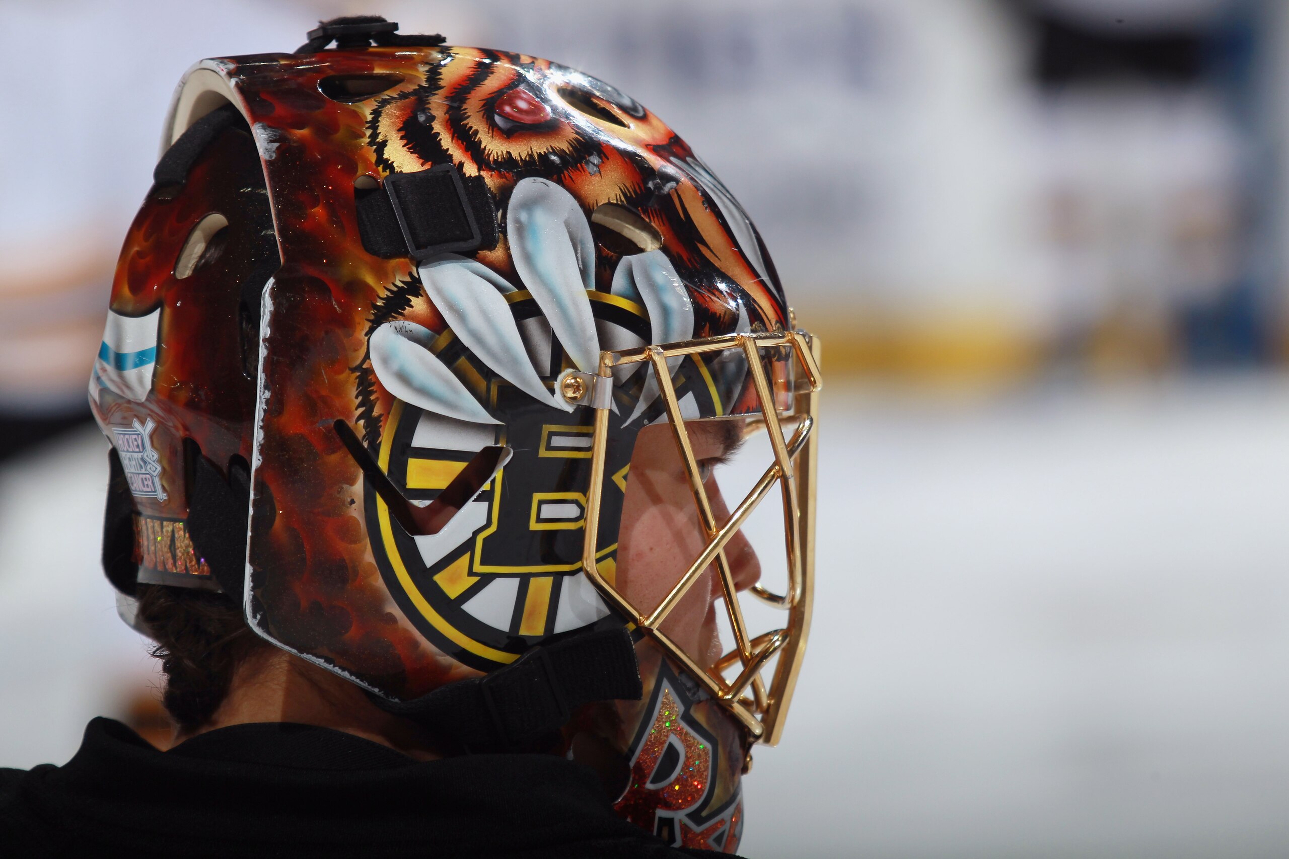 BUFFALO, NY - NOVEMBER 03:  Tuukka Rask #40 of the Boston Bruins skates during warmups prior to the game against the Buffalo Sabres at the HSBC Arena on November 3, 2010 in Buffalo, New York. The Bruins defeated the Sabres 5-2.  (Photo by Bruce Bennett/Ge