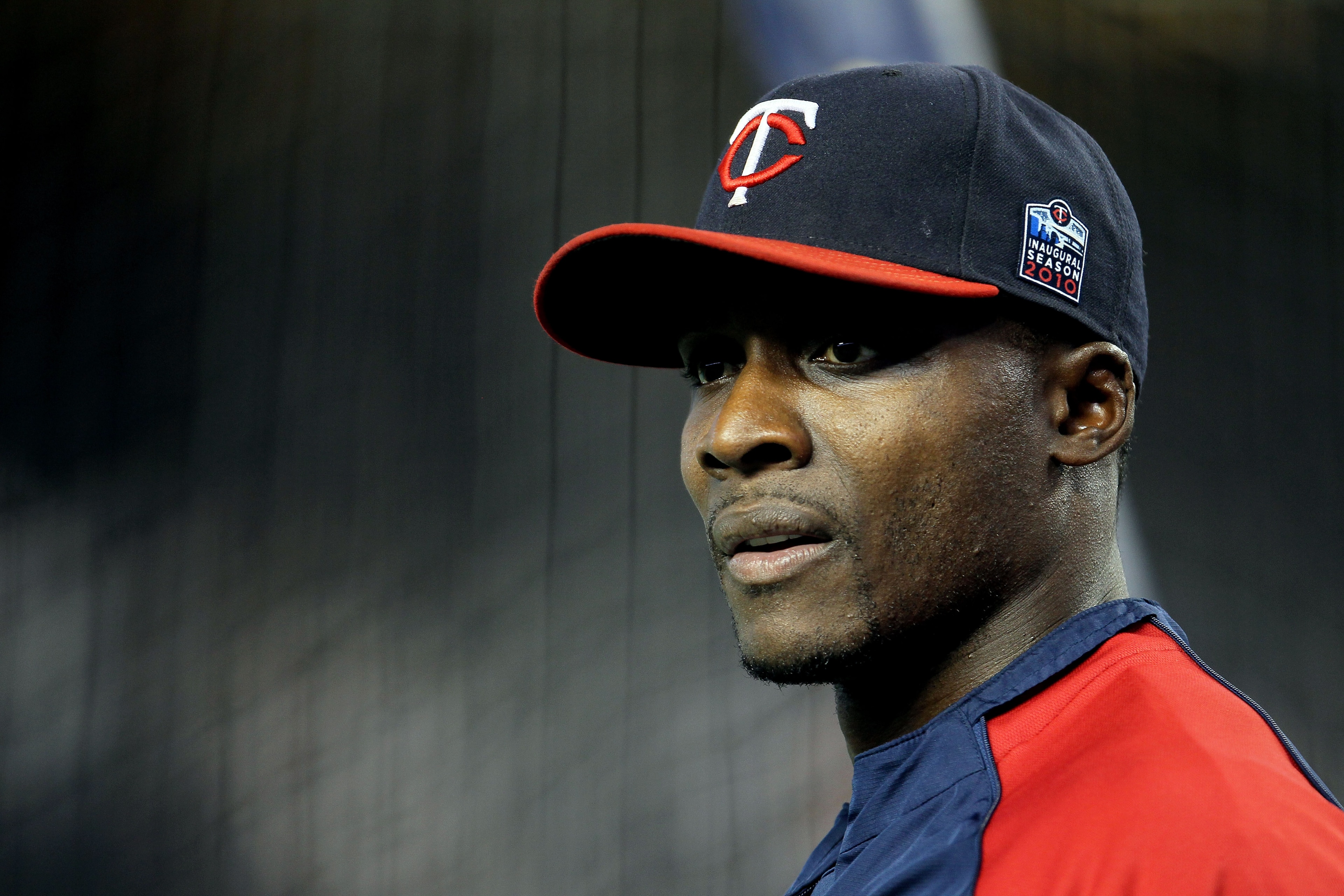 NEW YORK - OCTOBER 09:  Orlando Hudson #1 of the Minnesota Twins looks on during batting practice against the New York Yankees  during Game Three of the ALDS part of the 2010 MLB Playoffs at Yankee Stadium on October 9, 2010 in the Bronx borough of New Yo