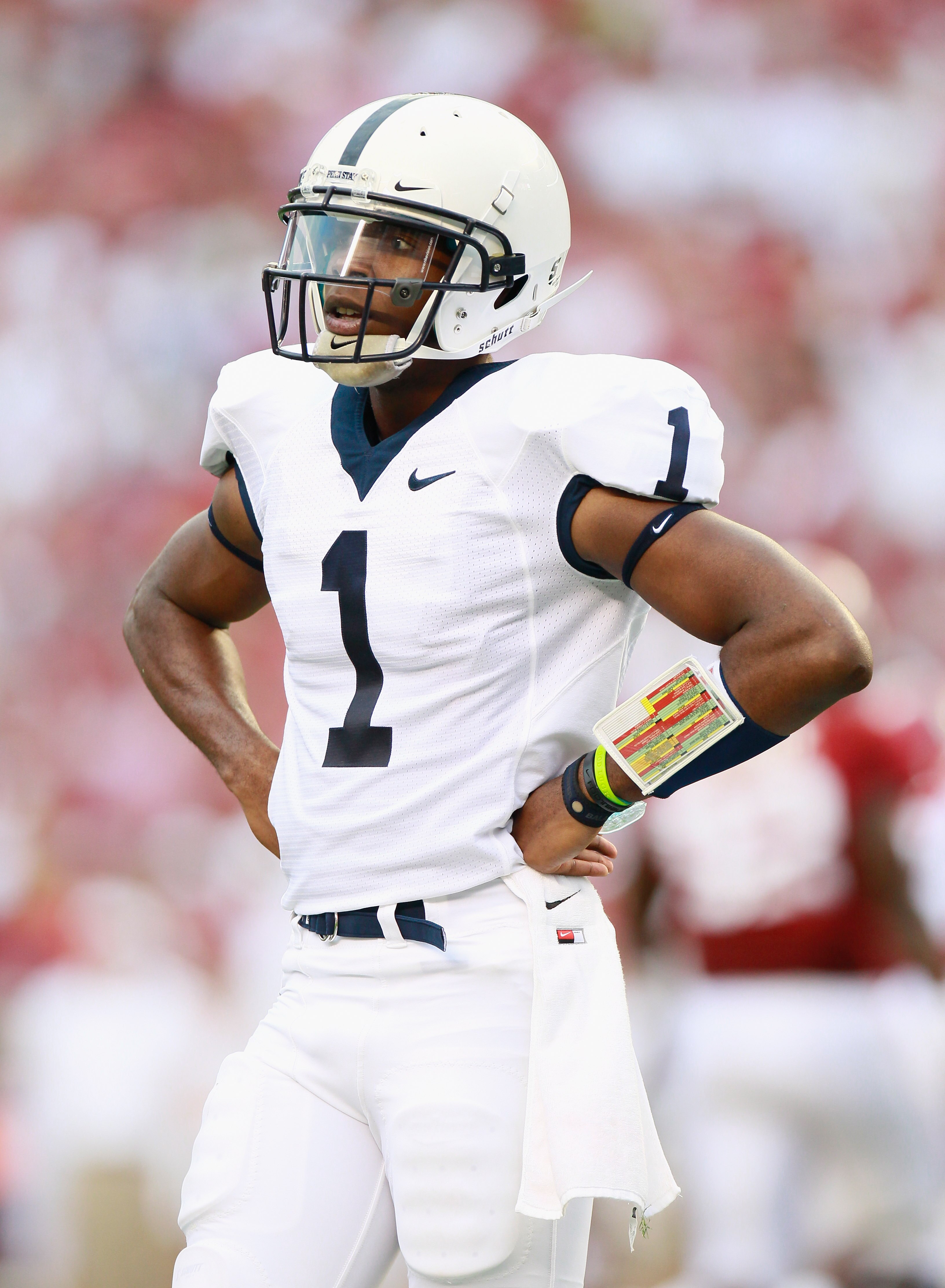 TUSCALOOSA, AL - SEPTEMBER 11:  Quarterback Robert Bolden #1 of the Penn State Nittany Lions against the Alabama Crimson Tide at Bryant-Denny Stadium on September 11, 2010 in Tuscaloosa, Alabama.  (Photo by Kevin C. Cox/Getty Images)