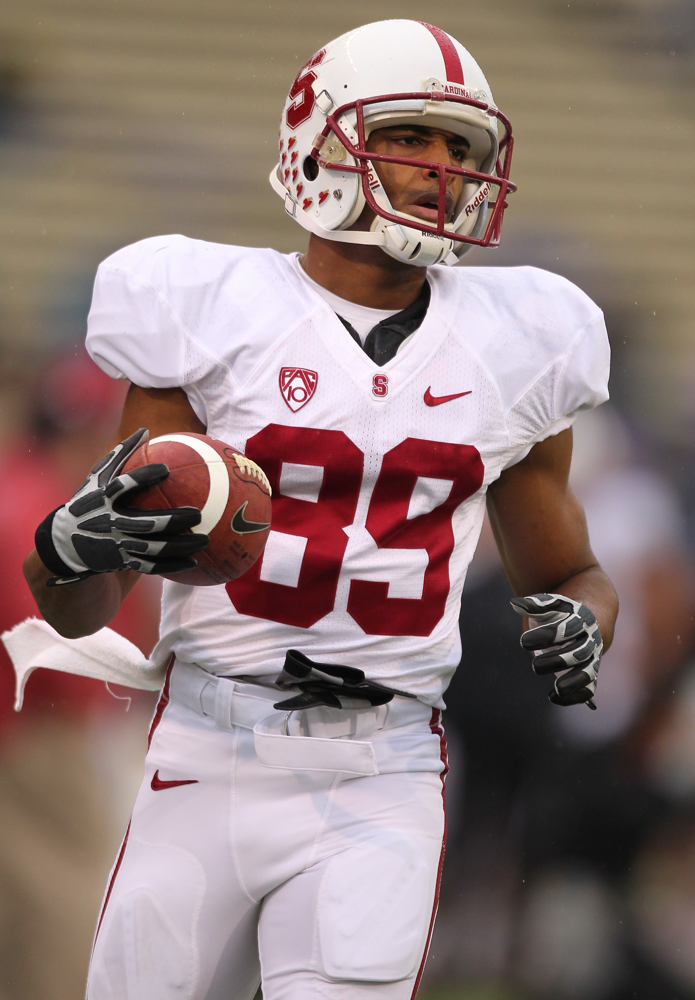 SEATTLE - OCTOBER 30:  Wide receiver Doug Baldwin #89 of the Stanford Cardinal warms up prior to the game against the Washington Huskies on October 30, 2010 at Husky Stadium in Seattle, Washington. Stanford won 41-0. (Photo by Otto Greule Jr/Getty Images)