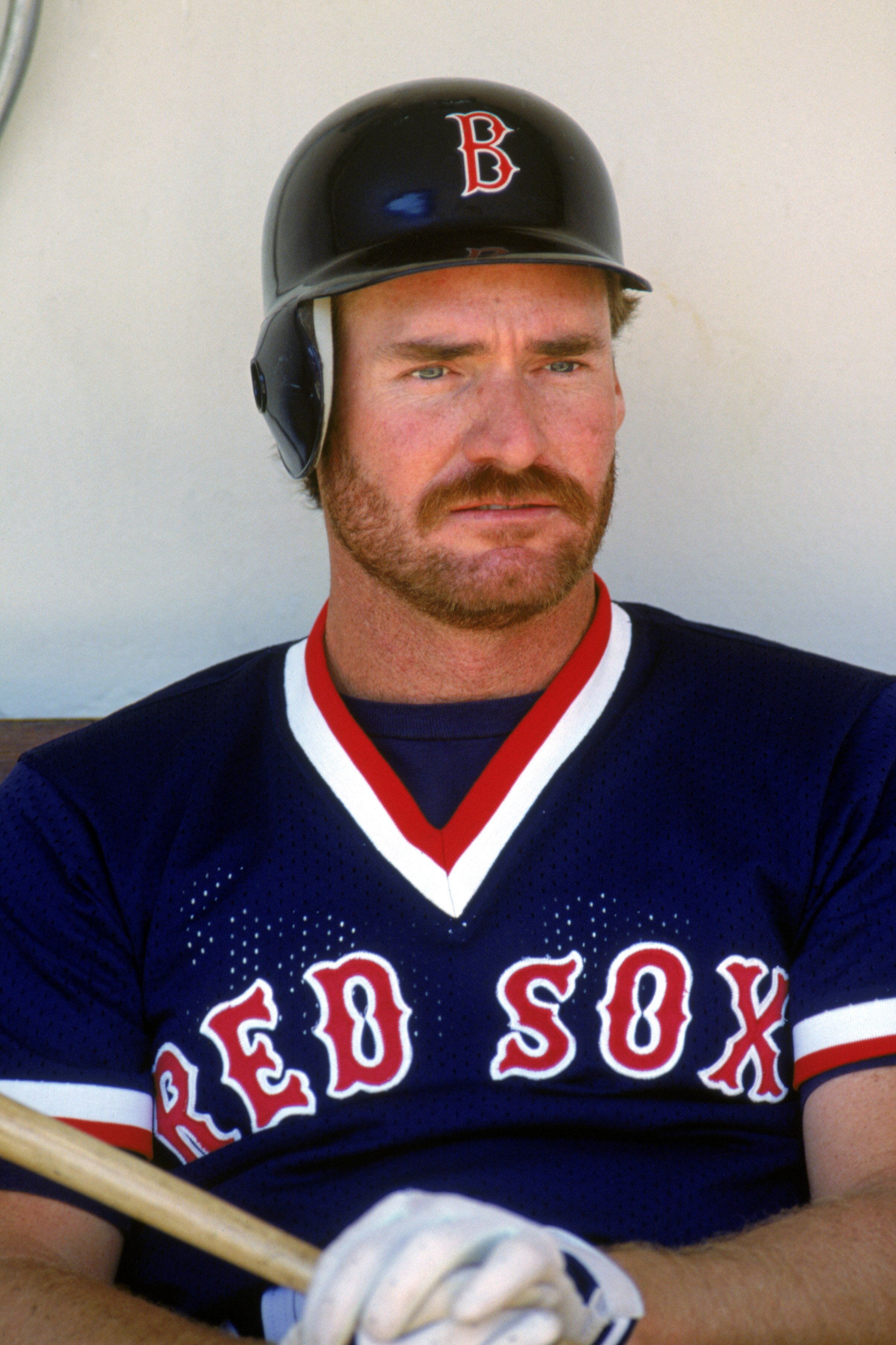 1990:  Wade Boggs of the Boston Red Sox watches from the dugout during the 1990 season. (Photo by Otto Greule Jr/Getty Images)
