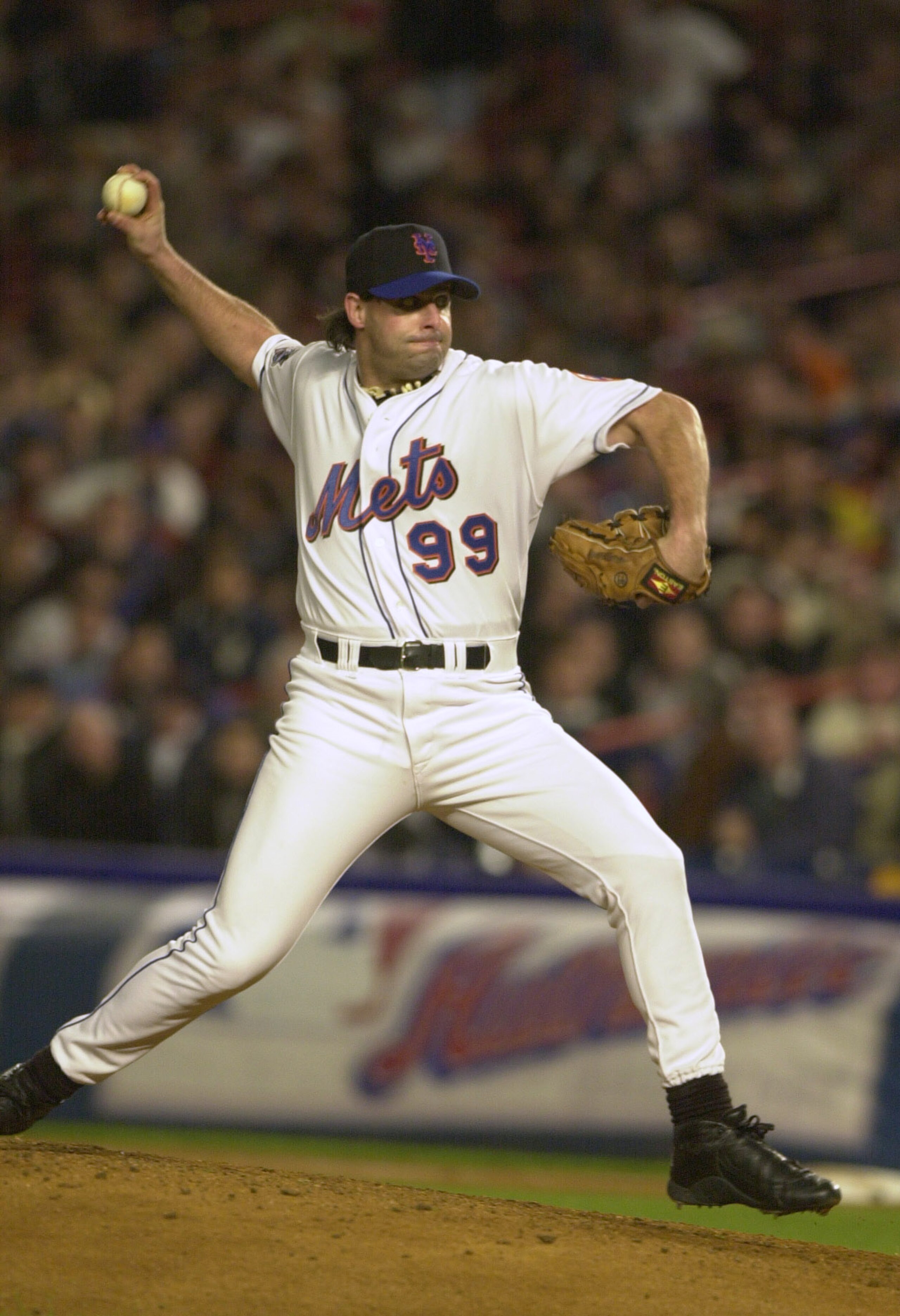 24 Oct 2000: #99 Turk Wendell of the New York Mets throws against the New York Yankees in the seventh inning during Game 3 of the MLB World Series at Shea Stadium in Flushing, New York. <DIGITAL IMAGE> Mandatory Credit: Ezra Shaw/ALLSPORT 24 Oct 2000: #99 Turk Wendell of the New York Mets throws against the New York Yankees in the seventh inning during Game 3 of the MLB World Series at Shea Stadium in Flushing, New York. <DIGITAL IMAGE> Mandatory Credit: Ezra Shaw/ALLSPORT