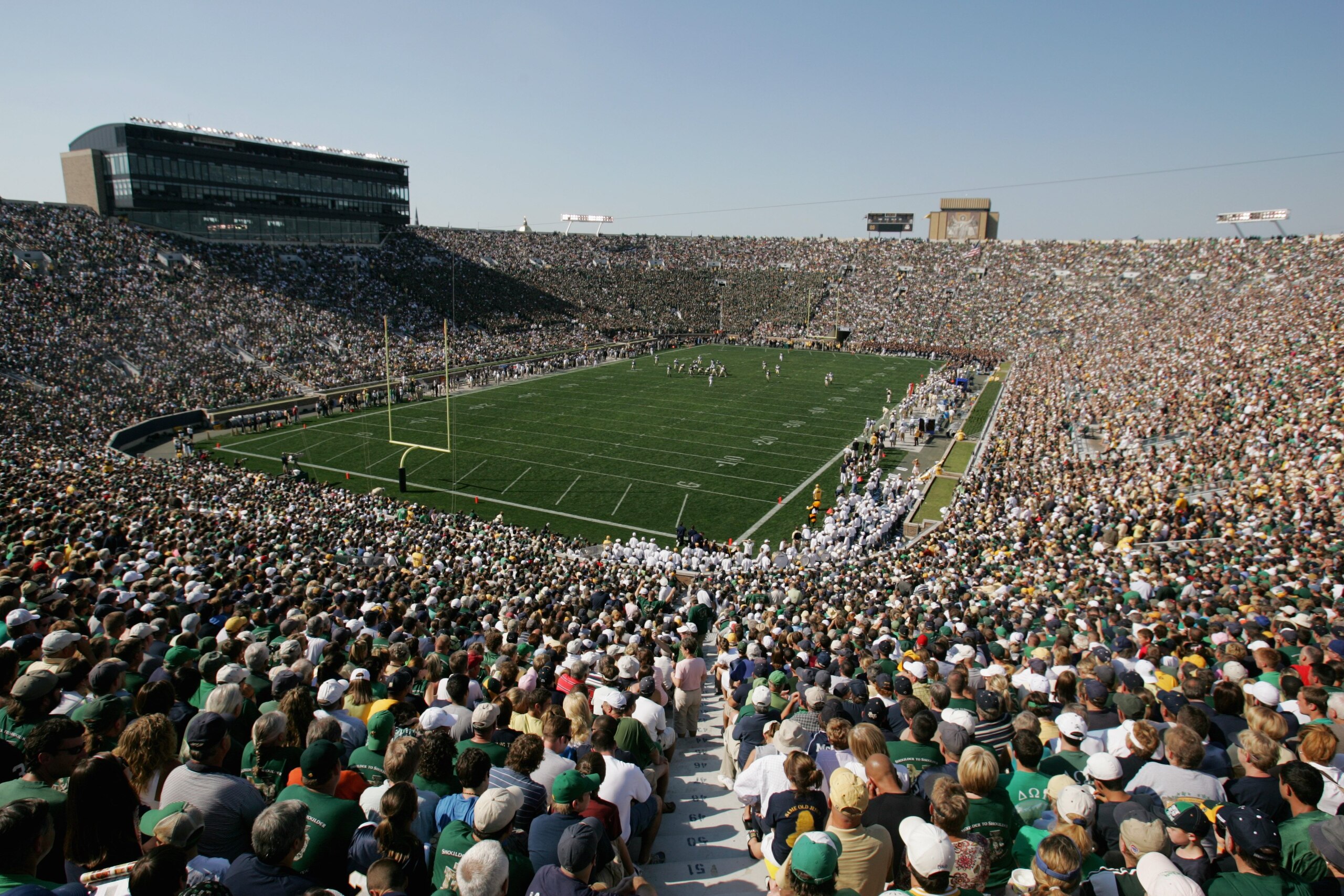SOUTH BEND, IN - SEPTEMBER 01:  General view of the Notre Dame campus during the game between the Notre Dame Fighting Irish and the Georgia Tech Yellow Jackets on September 1, 2007 at Notre Dame Stadium in South Bend, Indiana. (Photo by Jonathan Daniel/Ge