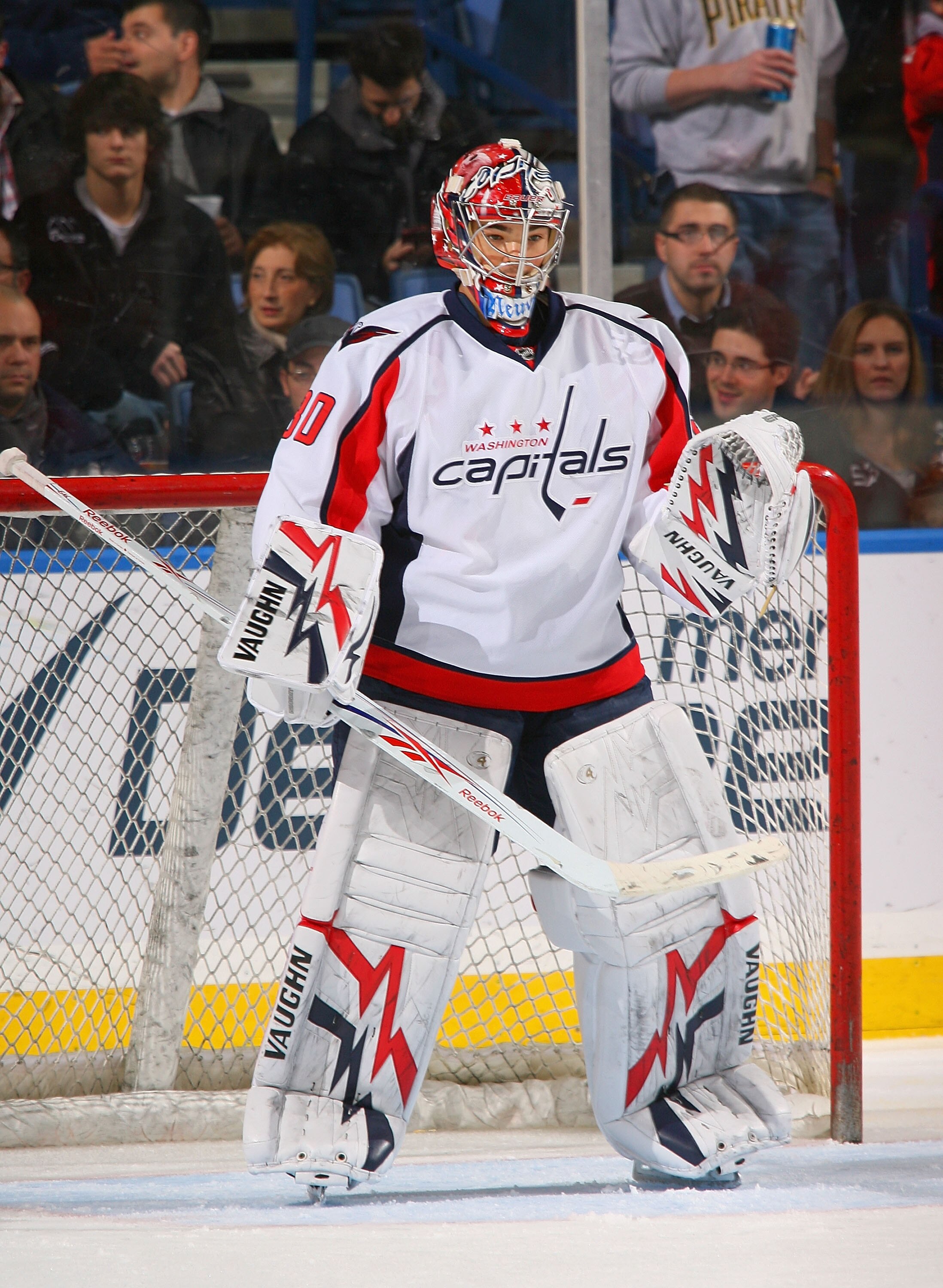 BUFFALO, NY - NOVEMBER 13:  Michal Neuvirth #30 of the Washington Capitals warms up prior to play against the Buffalo Sabres  at HSBC Arena on November13, 2010 in Buffalo, New York. Buffalo won 3-2 in overtime. (Photo by Rick Stewart/Getty Images)