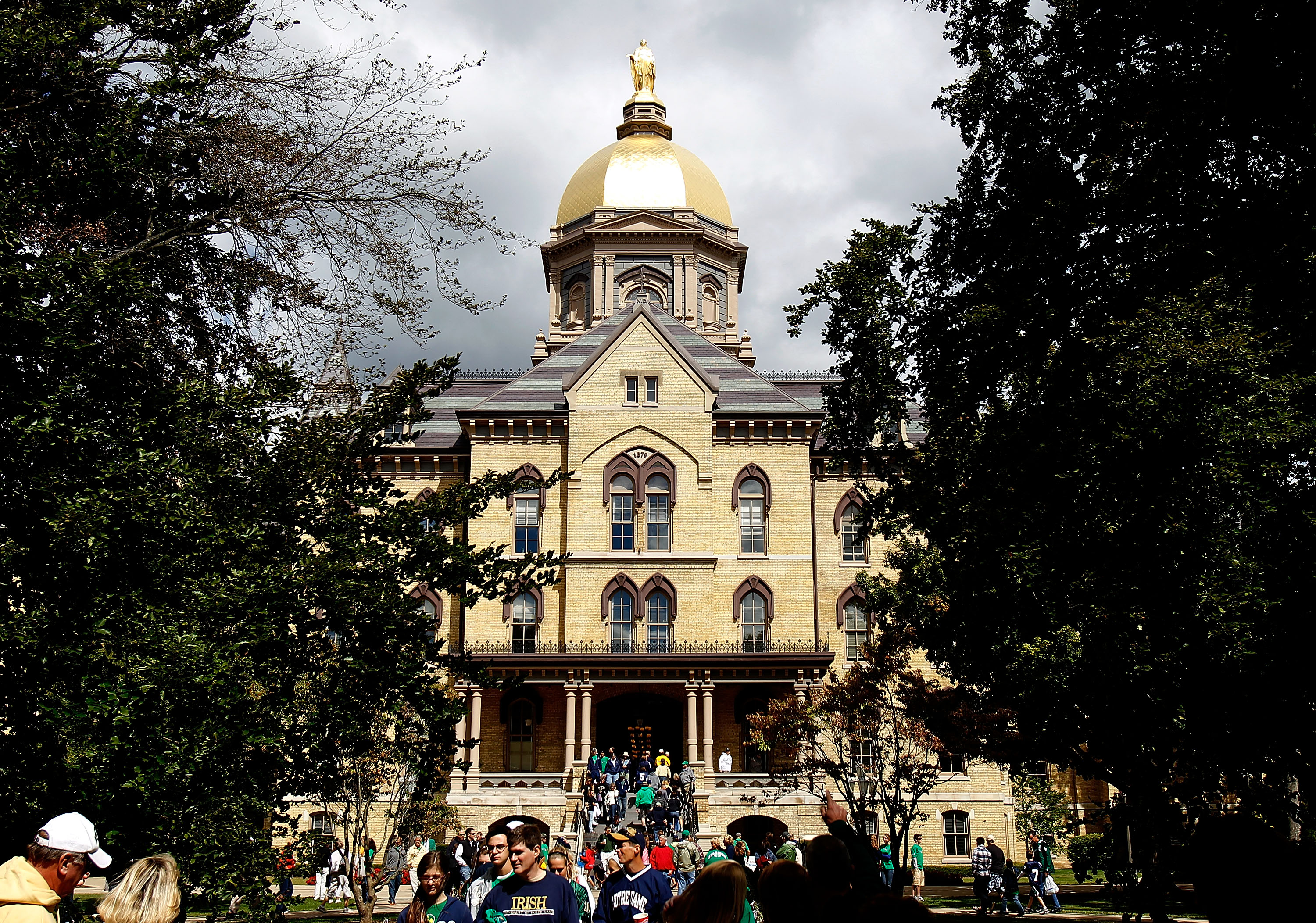 SOUTH BEND, IN - SEPTEMBER 04: The 'Golden Dome' is seen on the campus of Notre Dame University before a game between the Notre Dame Fighting Irish and the Purdue Boilermakers at Notre Dame Stadium on September 4, 2010 in South Bend, Indiana. (Photo by Jo