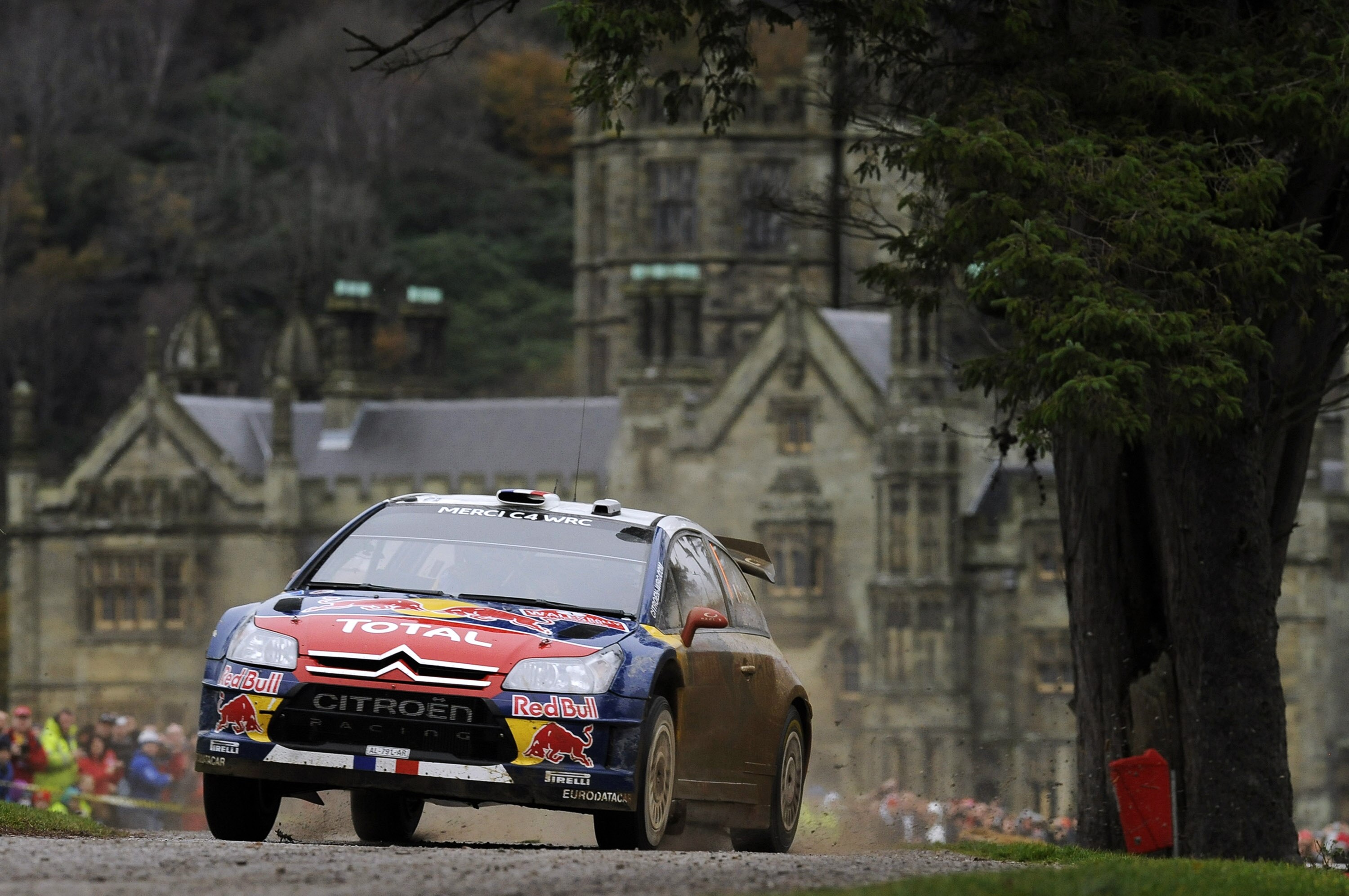 CARDIFF, WALES - NOVEMBER 14:  Sebastien Loeb of France and Daniel Elena of Monaco compete in their Citroen C4 WRT during Leg3 of the WRC Wales Rally GB on November 14, 2010 in Cardiff, Wales.  (Photo by Massimo Bettiol/Getty Images)