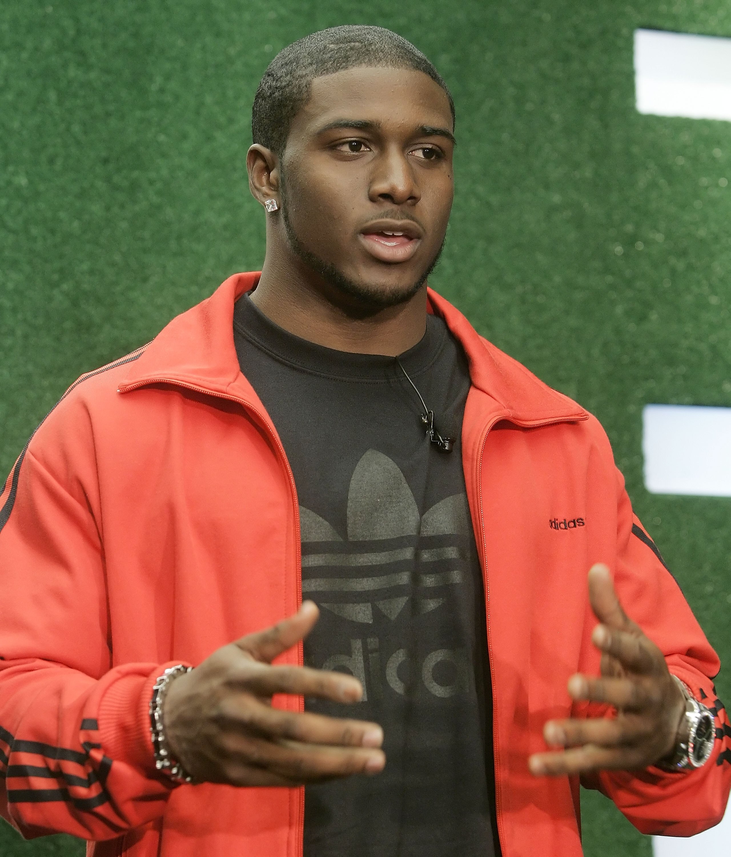 NEW YORK - APRIL 26: Heisman trophy winner and expected NFL top draft pick Reggie Bush speaks during an appearance at the adidas Performance store, April 26, 2006 in New York City. Bush signed a multi-year partnership with adidas and will play a key role