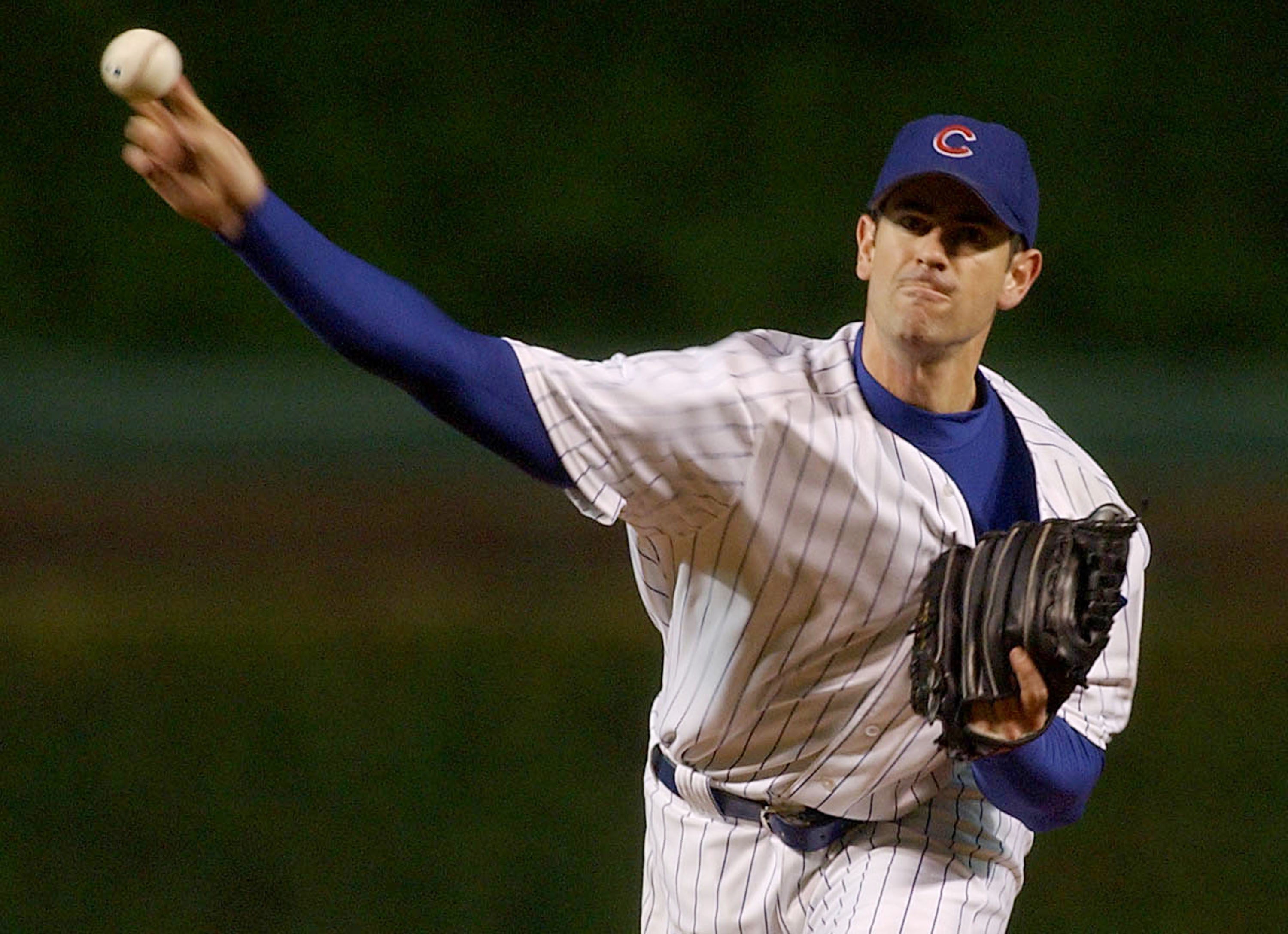 CHICAGO - OCTOBER 14:  Starting pitcher Mark Prior #22 of the Chicago Cubs throws against the Florida Marlins during Game 6 of the National League Championship Series October 14, 2003 at Wrigley Field in Chicago, Illinois.  (Photo by Jonathan Daniel/Getty