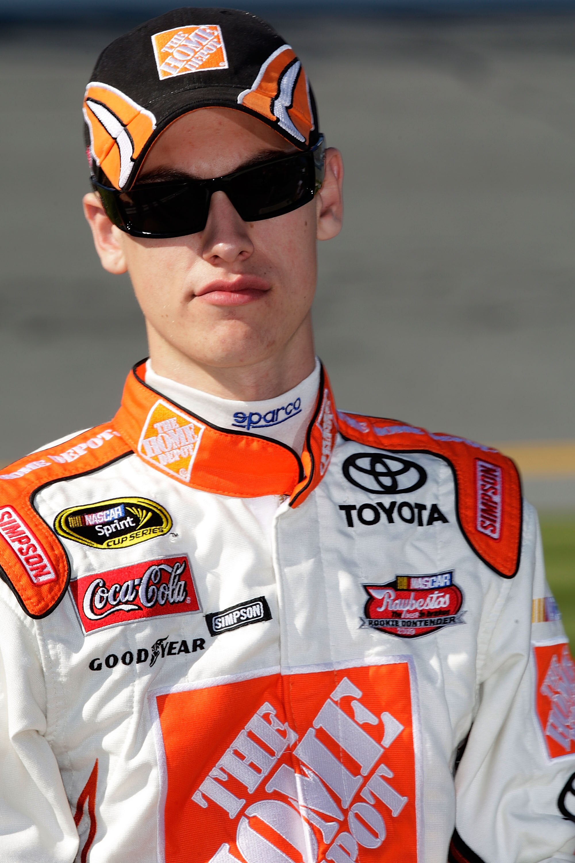 DAYTONA BEACH, FL - FEBRUARY 08:  Joey Lagano driver of the #20 Home Depot Toyota during qualifying for the NASCAR Sprint Cup Series Daytona 500 at Daytona International Speedway on February 8, 2009 in Daytona Beach, Florida.  (Photo by John Harrelson/Get