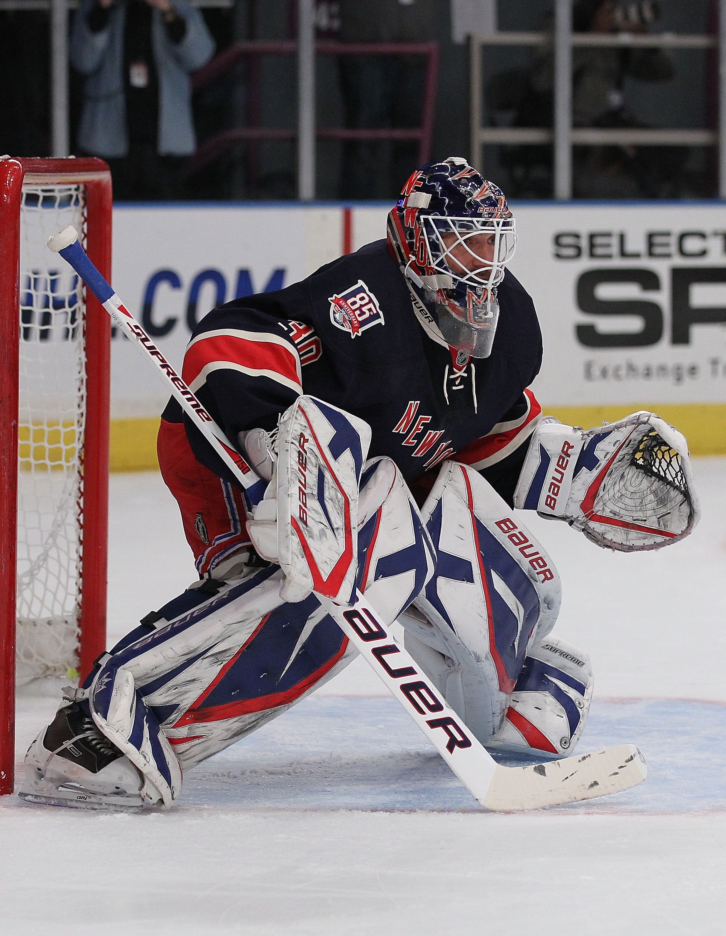 NEW YORK - NOVEMBER 17:  Henrik Lundqvist #30 of the New York Rangers in action against against the Boston Bruins during their game on November 17, 2010 at Madison Square Garden in New York City, New York.  (Photo by Al Bello/Getty Images)