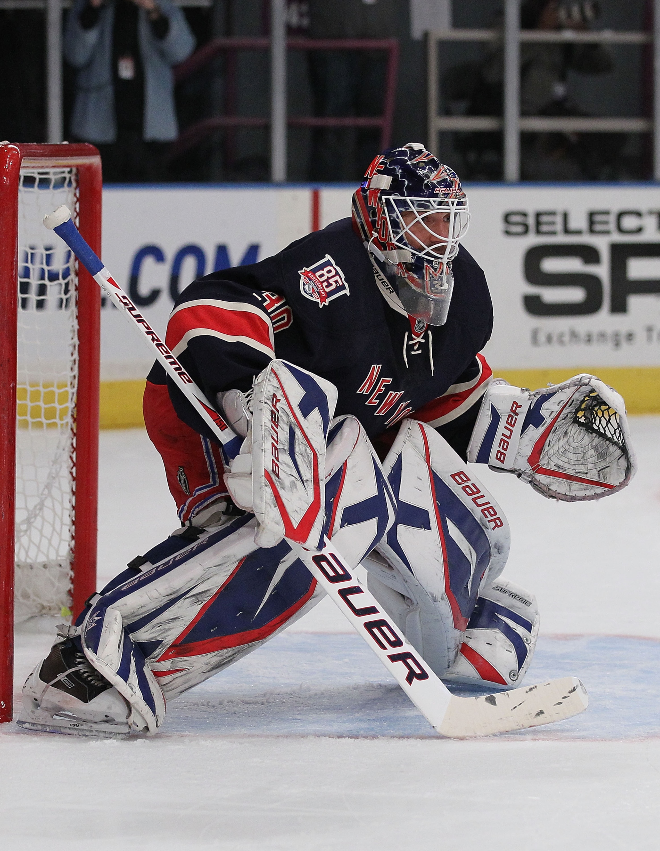 NEW YORK - NOVEMBER 17:  Henrik Lundqvist #30 of the New York Rangers in action against against the Boston Bruins during their game on November 17, 2010 at Madison Square Garden in New York City, New York.  (Photo by Al Bello/Getty Images)