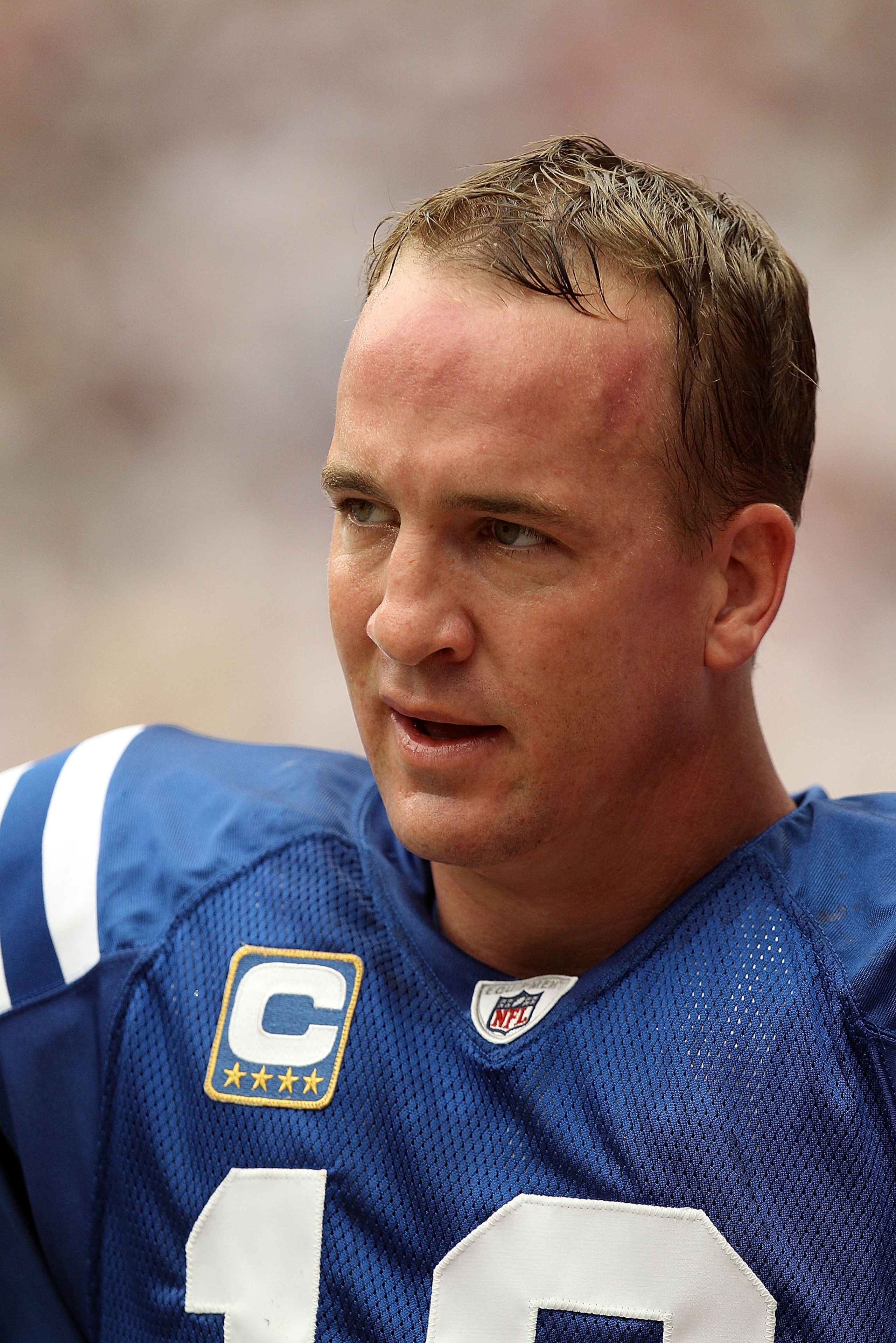 HOUSTON - SEPTEMBER 12:  Quarterback Peyton Manning #18 of the Indianapolis Colts in the NFL season opener against the Houston Texans at Reliant Stadium on September 12, 2010 in Houston, Texas.  (Photo by Ronald Martinez/Getty Images)