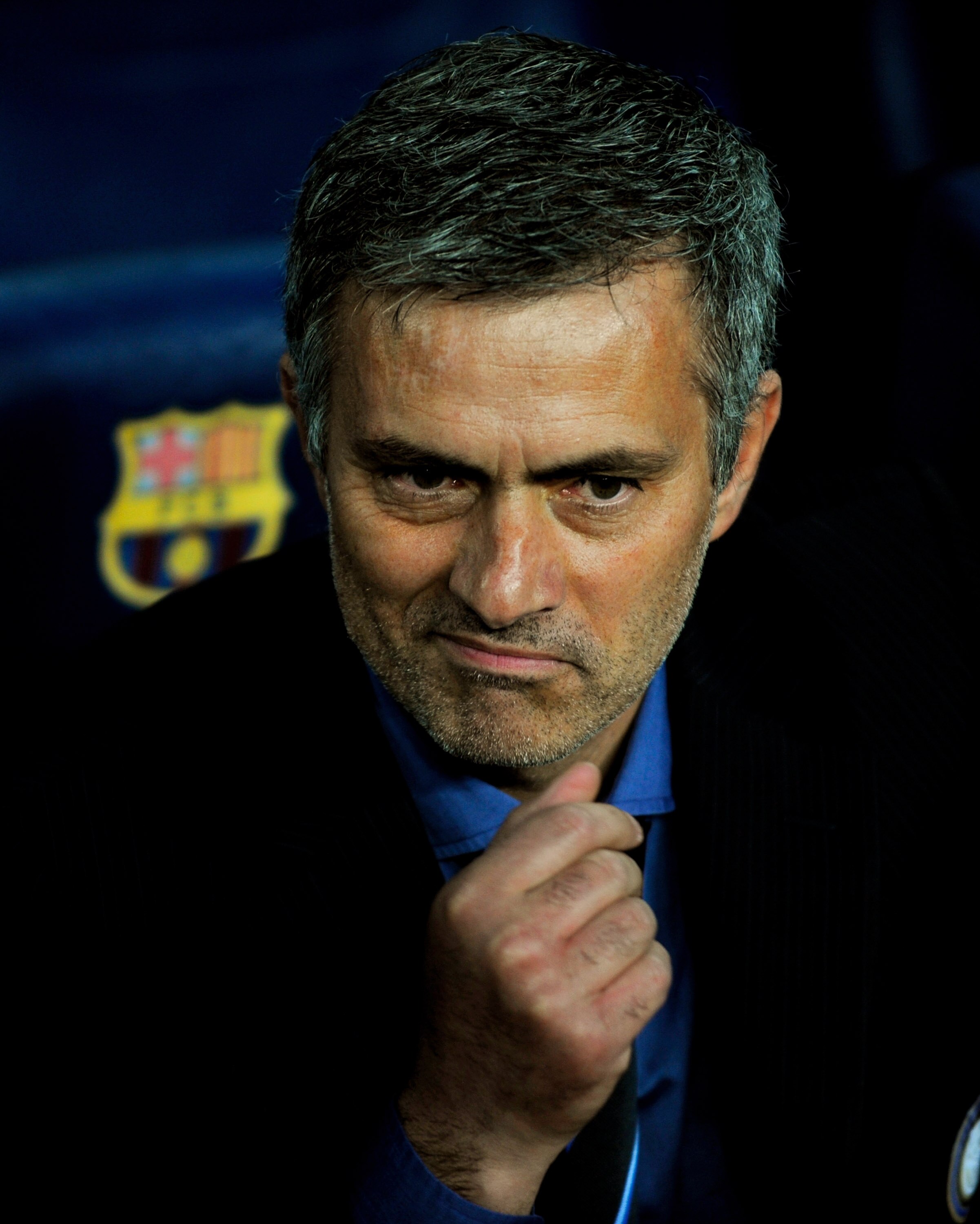 BARCELONA, SPAIN - APRIL 28:  Inter Milan manager Jose Mourinho sits on the bench before the UEFA Champions League Semi Final Second Leg match between Barcelona and Inter Milan at Camp Nou on April 28, 2010 in Barcelona, Spain.  (Photo by Michael Regan/Ge