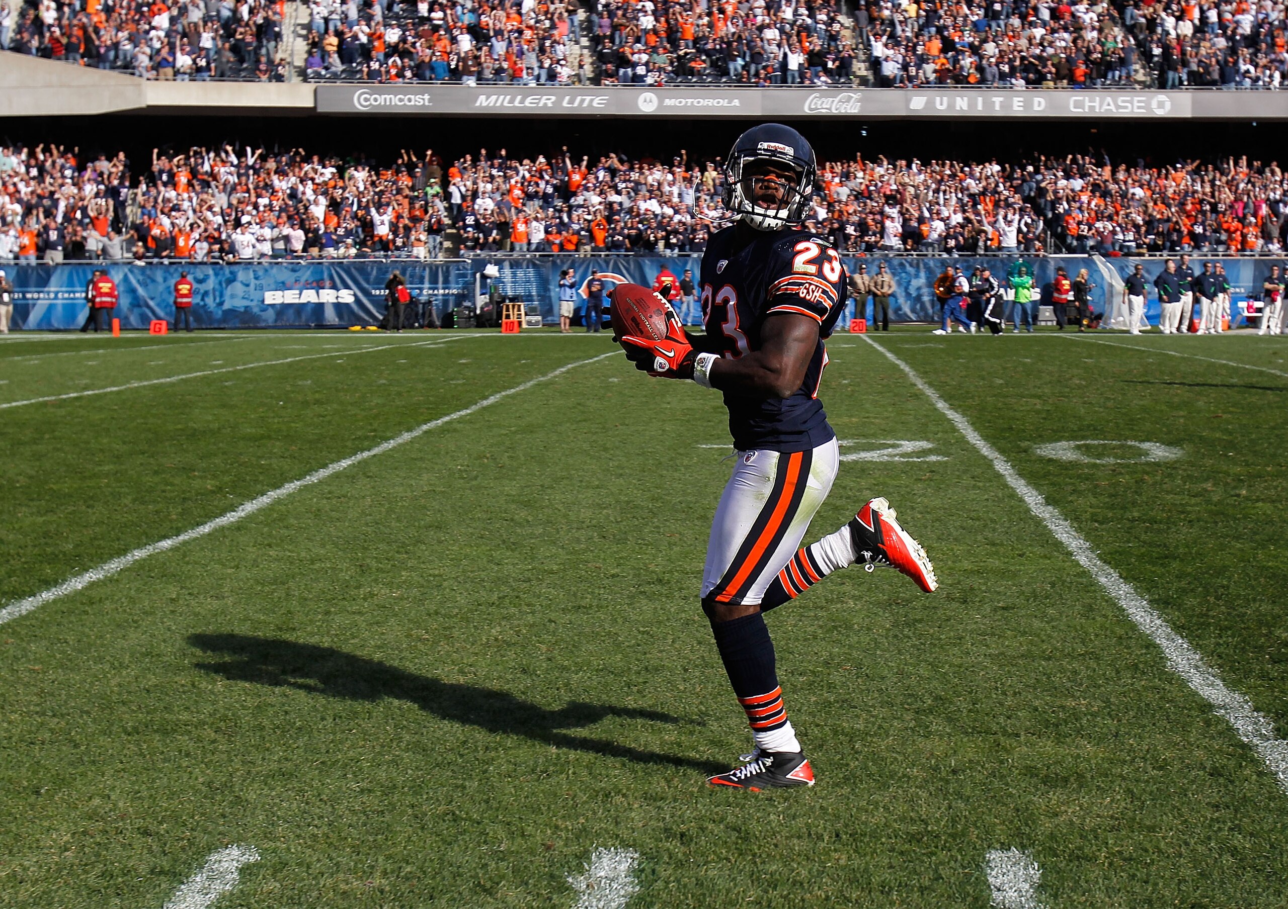 CHICAGO - OCTOBER 17: Devin Hester #23 of the Chicago Bears returns a punt 89 years for a touchdown in the 4th quarter against the Seattle Seahawks at Soldier Field on October 17, 2010 in Chicago, Illinois. The Seahawks defeated the Bears 23-20. (Photo by