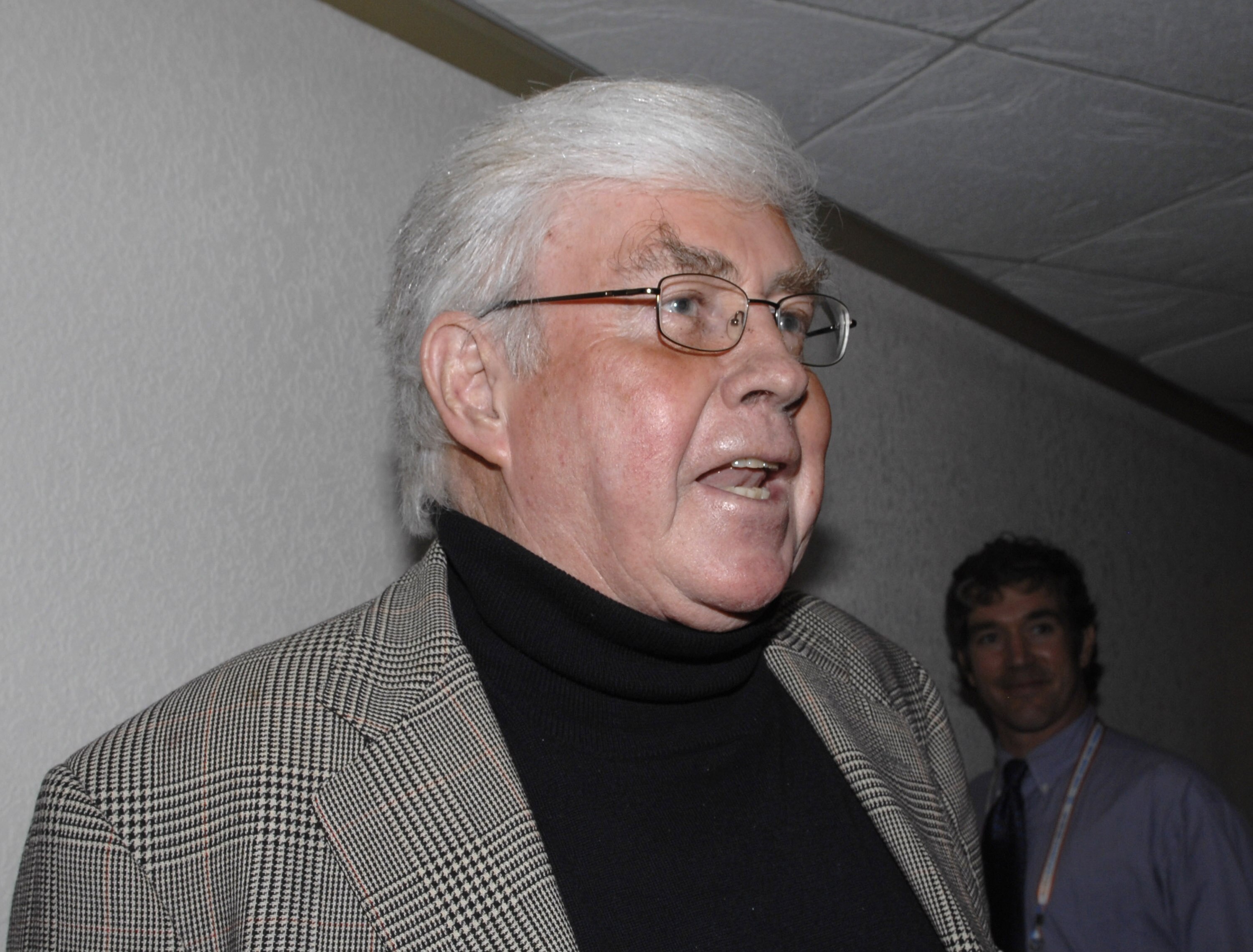 U. S. Sen. Jack Kemp and former Buffalo Bills quarterback before Super Bowl XLI between the Indianapolis Colts and Chicago Bears at Dolphin Stadium in Miami, Florida on February 4, 2007.  (Photo by Al Messerschmidt/Getty Images)