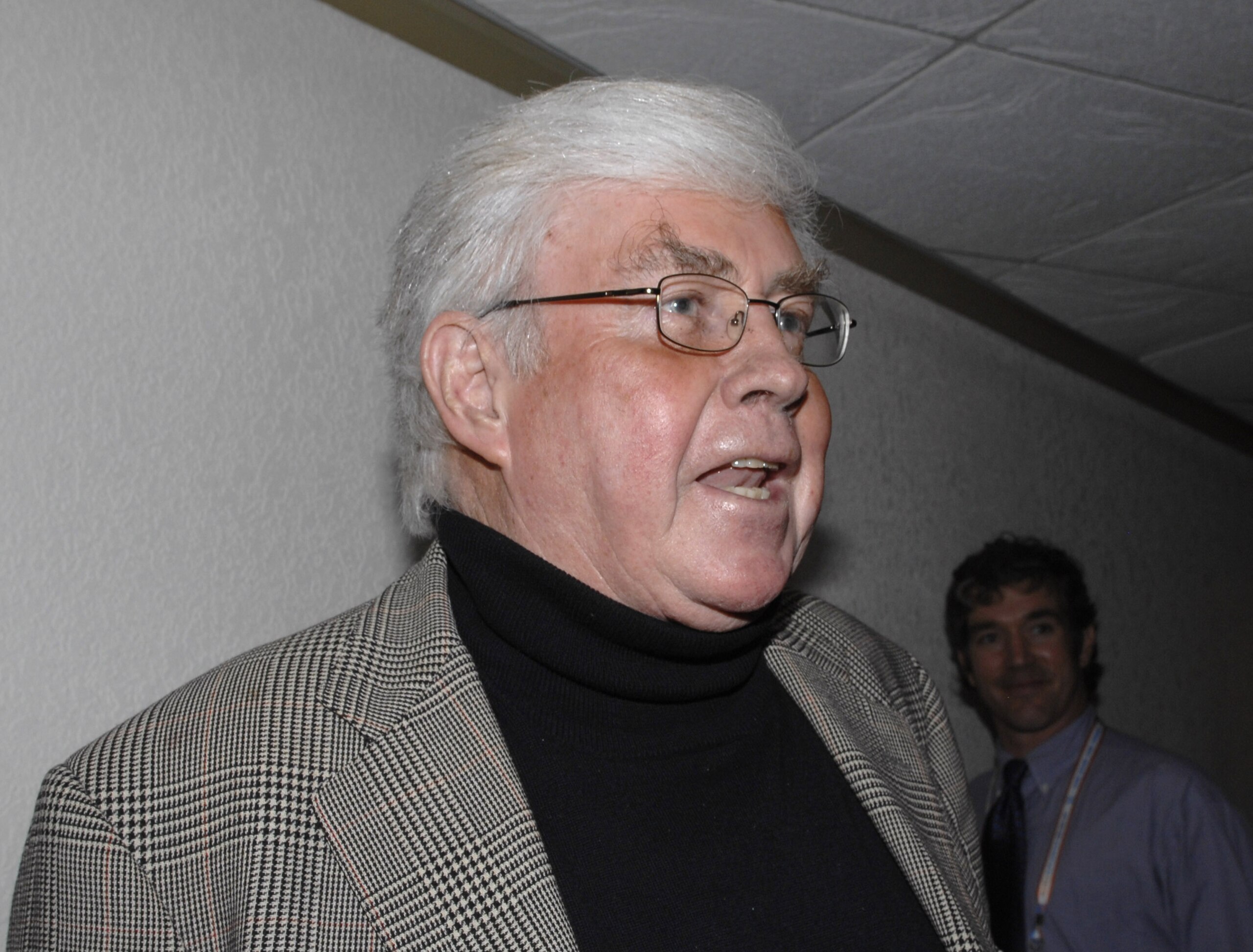 U. S. Sen. Jack Kemp and former Buffalo Bills quarterback before Super Bowl XLI between the Indianapolis Colts and Chicago Bears at Dolphin Stadium in Miami, Florida on February 4, 2007.  (Photo by Al Messerschmidt/Getty Images)