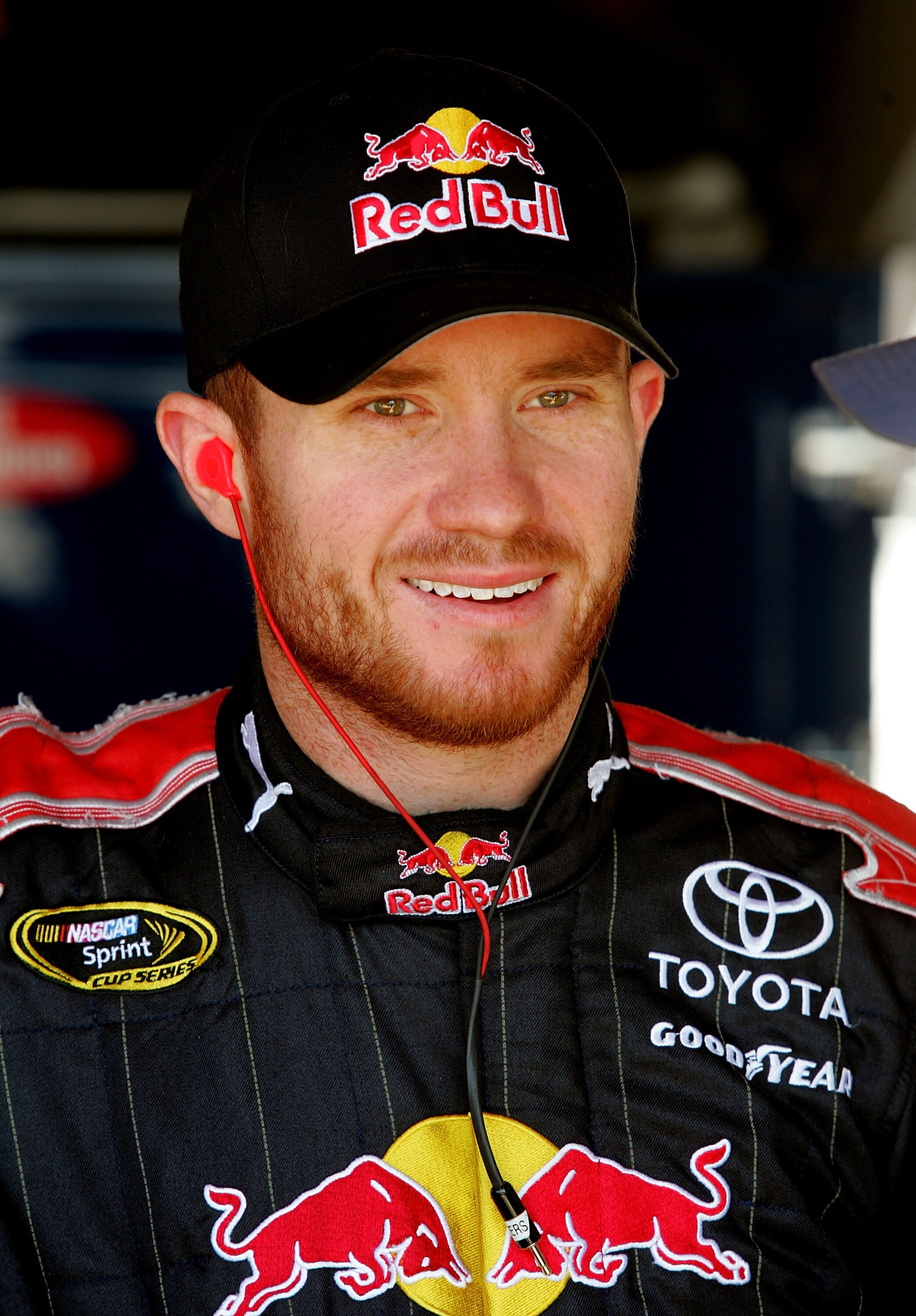 RICHMOND, VA - APRIL 30:  Brain Vickers, driver of the #83 Red Bull Toyota stands in the garage during proactice for the Sprint Cup Series CROWN ROYAL Presents the Heath Calhoun 400 at Richmond International Raceway on April 30, 2010 in Richmond, Virginia