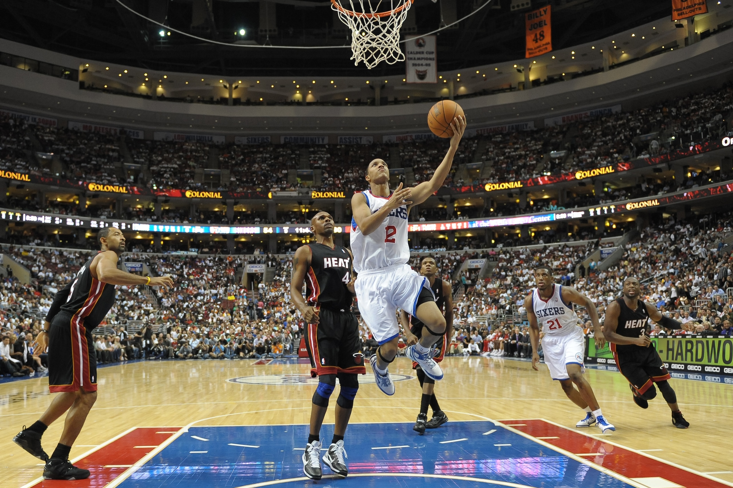 PHILADELPHIA - OCTOBER 27: Evan Turner #12 of the Philadelphia 76ers in action during the game against the Miami Heat at the Wells Fargo Center on October 27, 2010 in Philadelphia, Pennsylvania. NOTE TO USER: User expressly acknowledges and agrees that, b