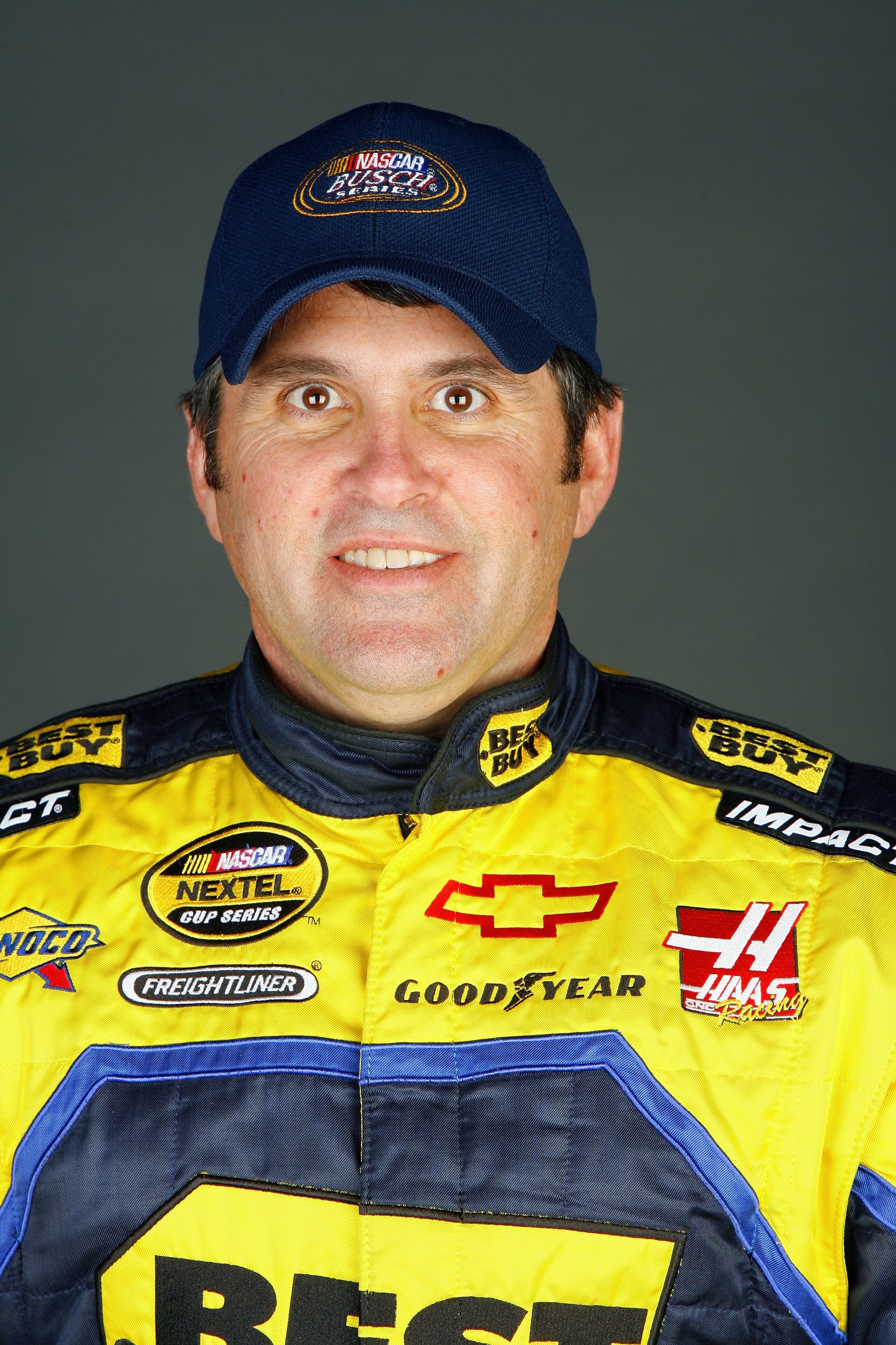 DAYTONA, FL - FEBRUARY 08:  Jeff Green, driver of the #66 Best Buy Chevrolet, poses during the NASCAR media day at Daytona International Speedway on February 8, 2007 in Daytona, Florida.  (Photo by Rusty Jarrett/Getty Images for NASCAR)