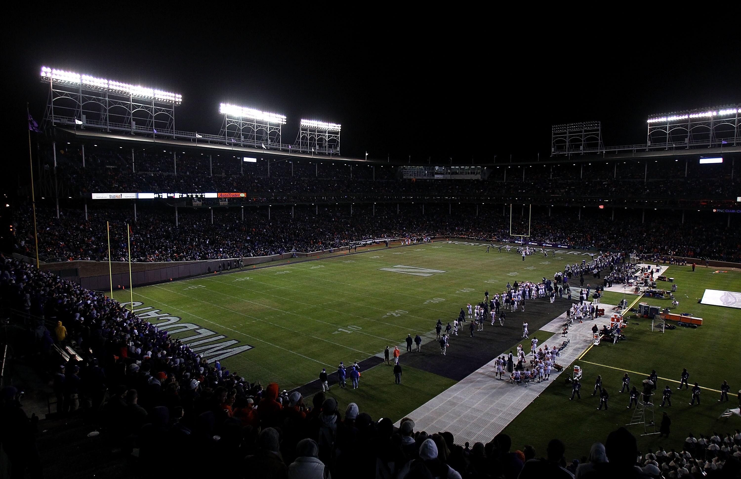 CHICAGO - NOVEMBER 20: A general view as the Northwestern Wildcats take on the Illinois Fighting Illini during a game played at Wrigley Field on November 20, 2010 in Chicago, Illinois. Illinois defeated Northwestern 48-27. (Photo by Jonathan Daniel/Getty