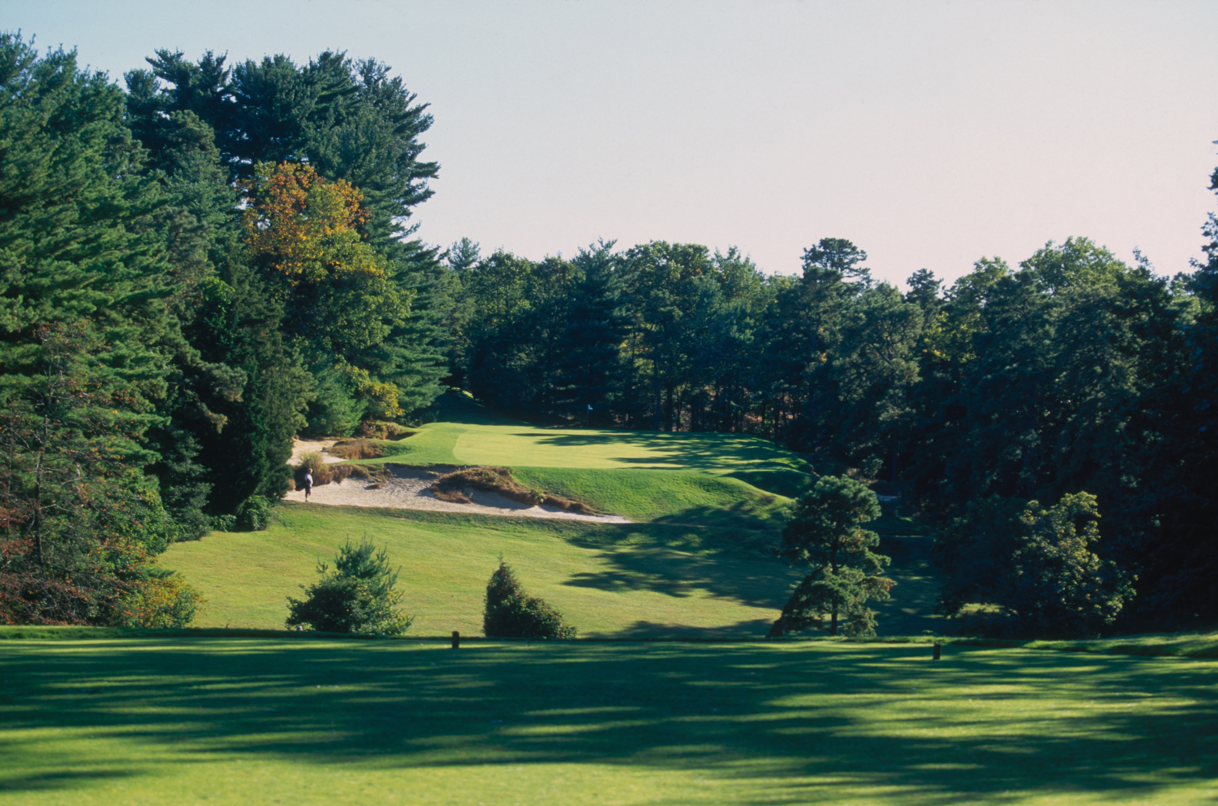 PINE VALLEY - OCTOBER 1996:  General view taken during a Pine Valley Golf Club photo shoot held in October 1996 at the Pine Valley Golf Club, in New Jersey, USA. (Photo by David Cannon/Getty Images)