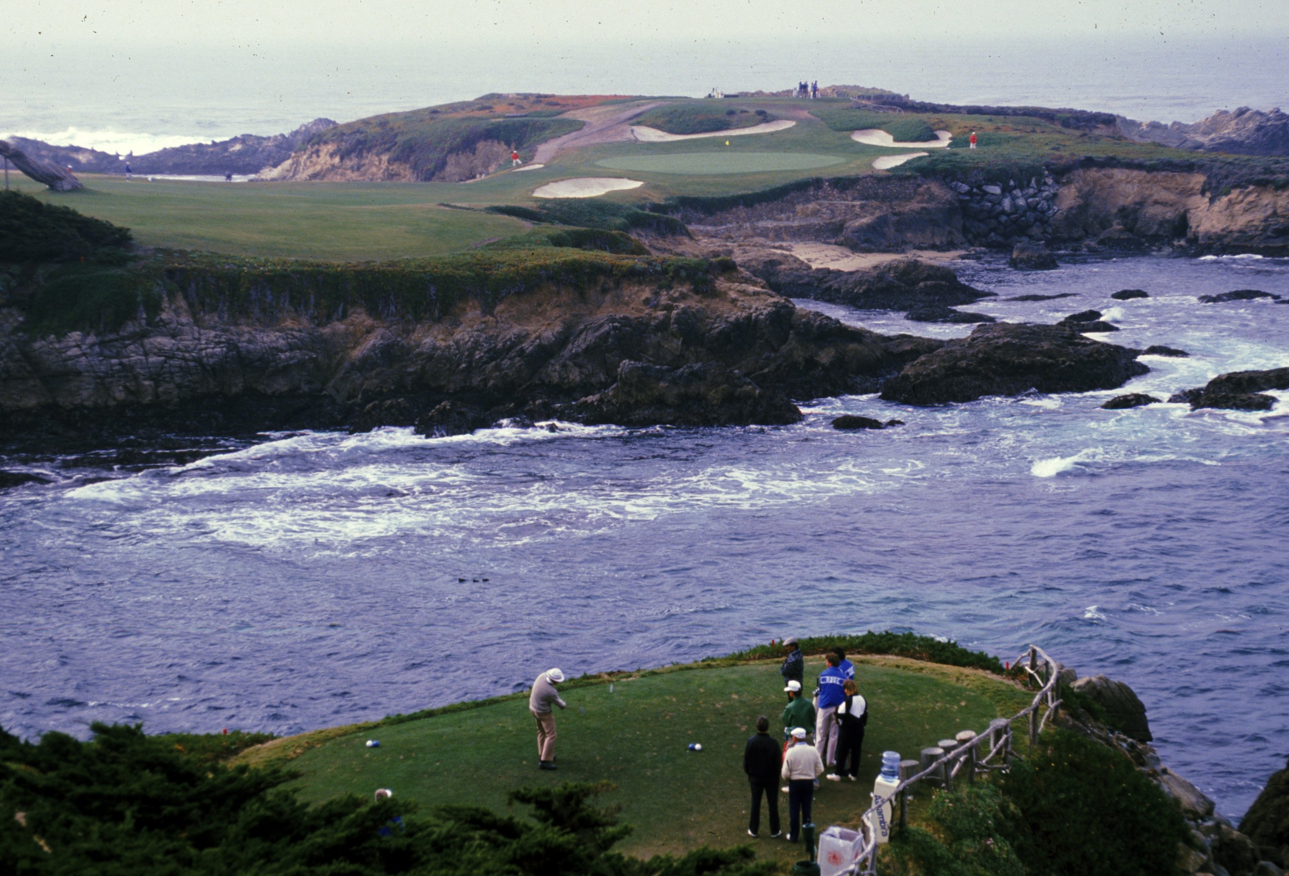 Undated: A golfer tees off during the Bing Crosby Pro-Am at Cypress Point Country Club in Monterey, California. Mandatory Credit: Otto Greule Jr.  /Allsport
