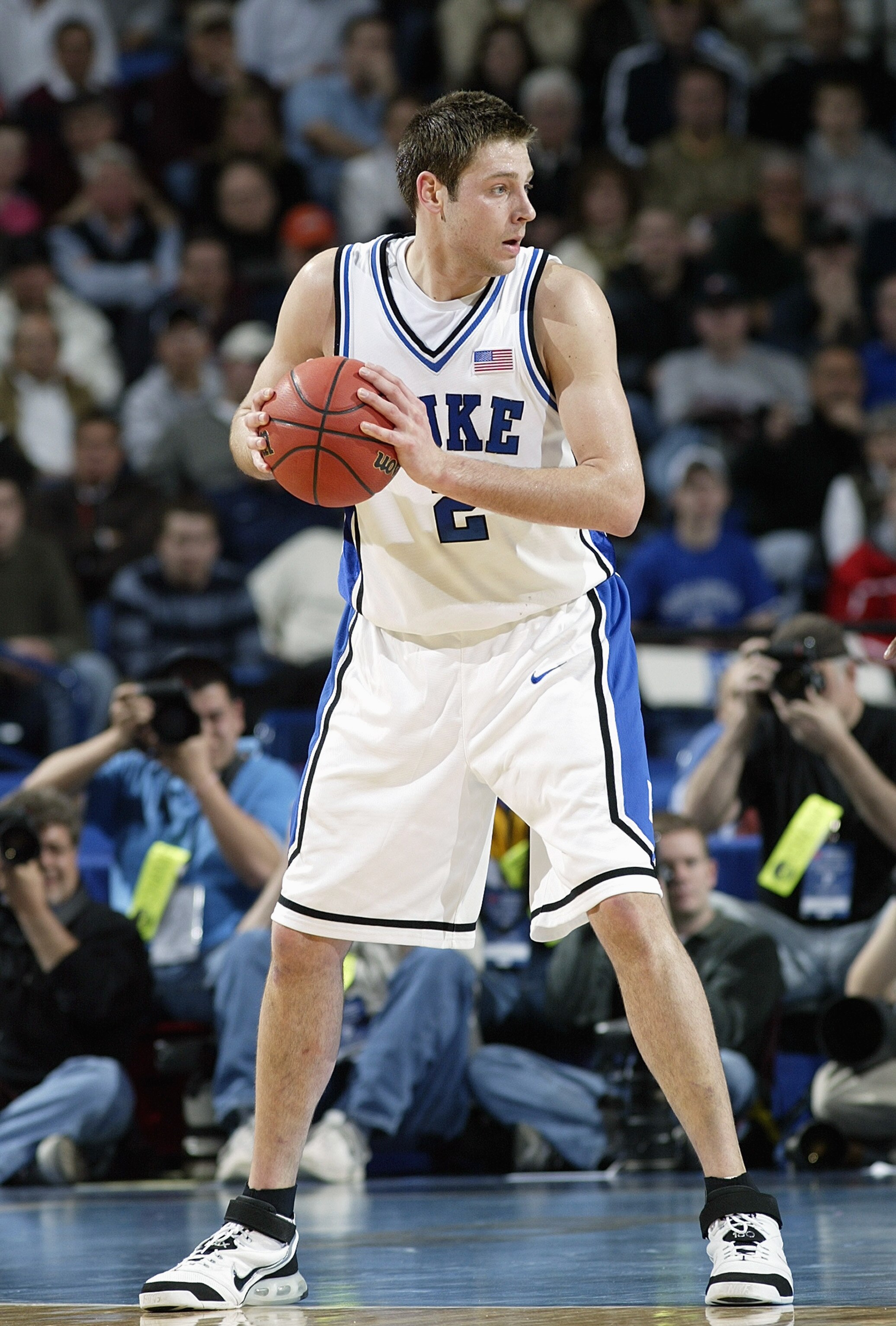 BUFFALO, NY - MARCH 15: Josh McRoberts #2 of the Duke Blue Devils handles the ball against the Virginia Commonwealth Rams during round one of the NCAA Men's Basketball Tournament at the HSBC Arena on March 15, 2007 in Buffalo, New York. (Photo by Rick Ste