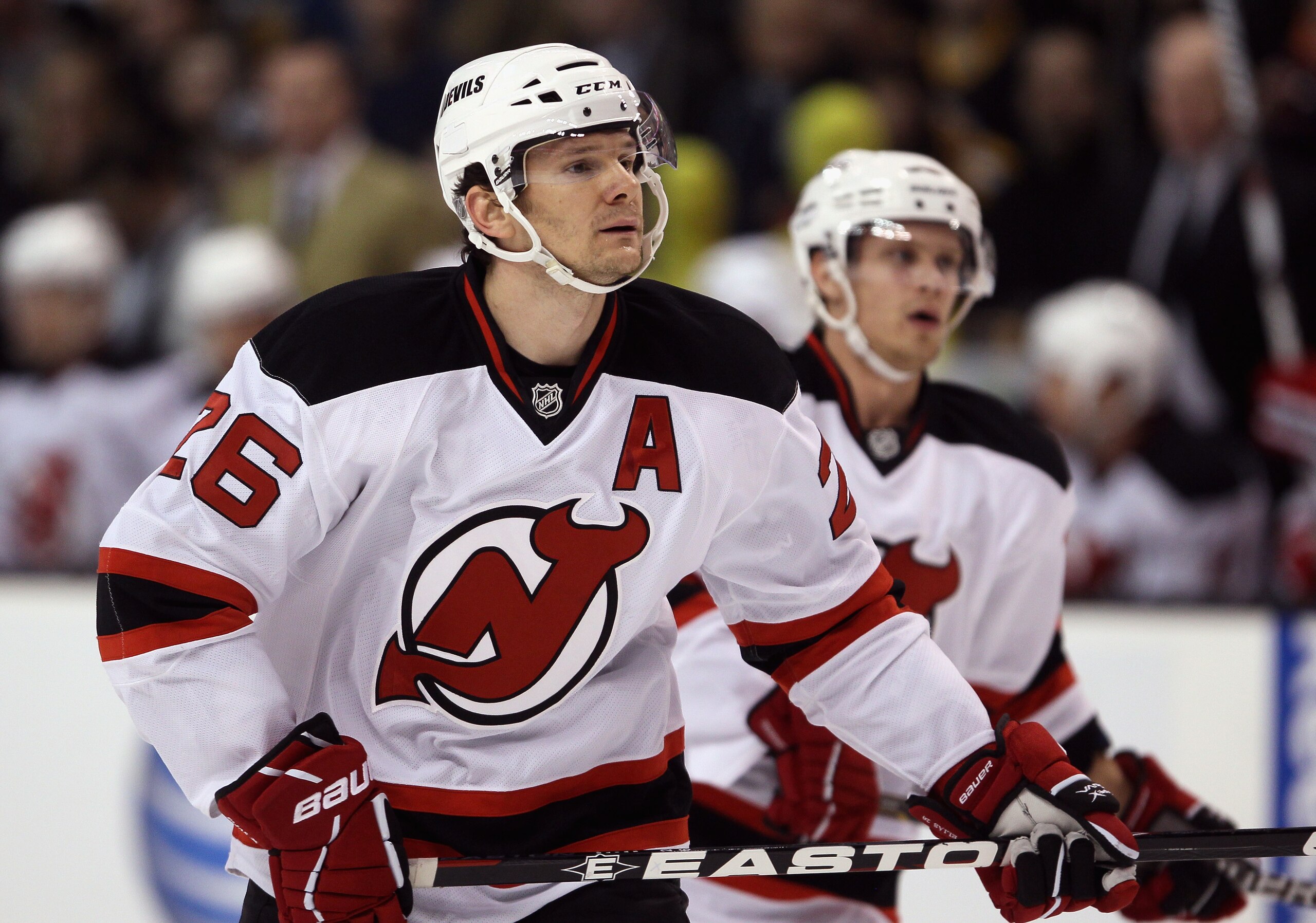 BOSTON - NOVEMBER 15:  Patrik Elias #26 of the New Jersey Devils skates against the Boston Bruins on November 15, 2010 at the TD Garden in Boston, Massachusetts.  (Photo by Elsa/Getty Images)