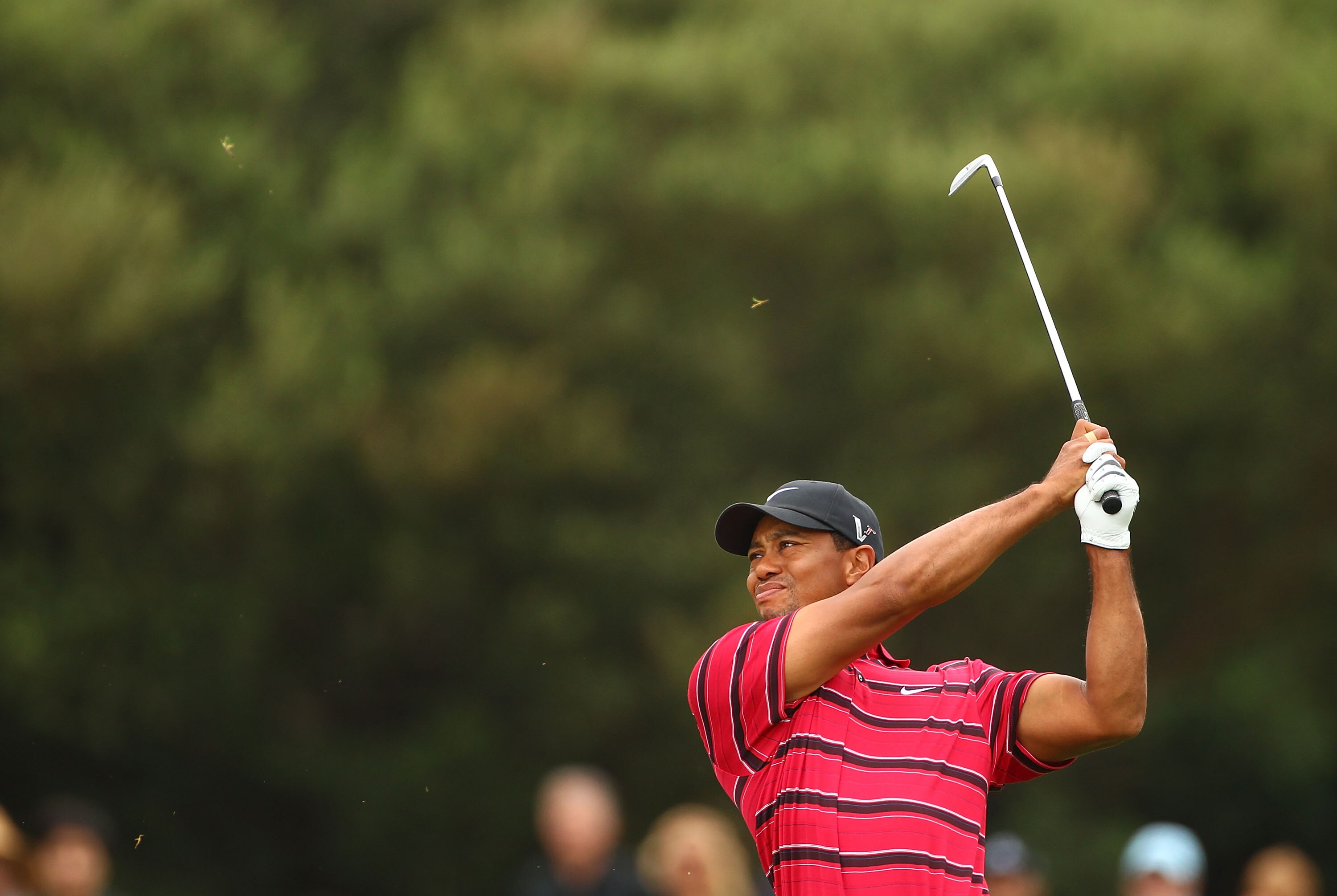 MELBOURNE, AUSTRALIA - NOVEMBER 14:  Tiger Woods of the USA hits his shot off the fairway during day four of the Australian Masters at The Victoria Golf Club on November 14, 2010 in Melbourne, Australia.  (Photo by Robert Cianflone/Getty Images)