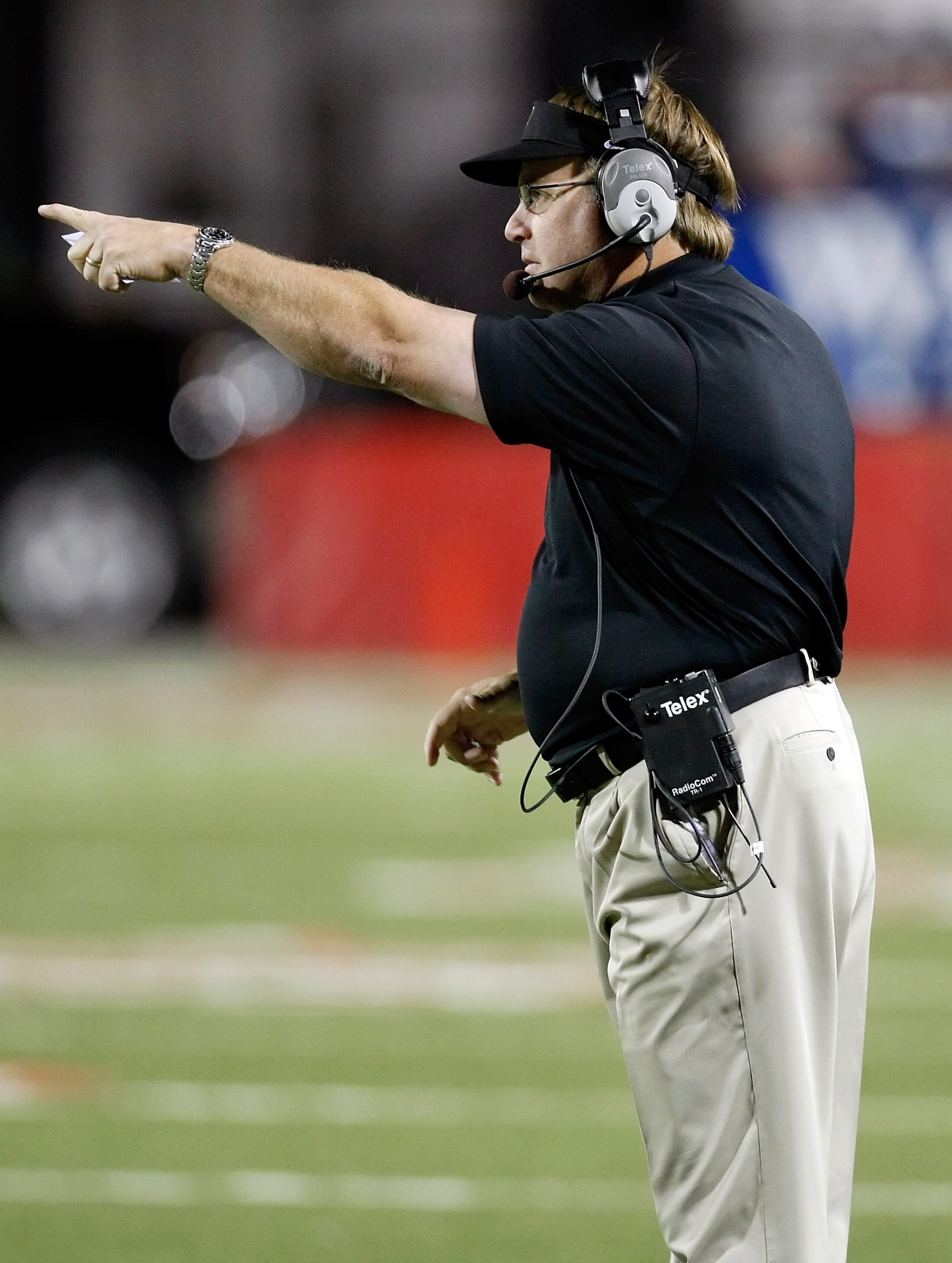 LAS VEGAS - OCTOBER 30:  Texas Christian University Horned Frogs head coach Gary Patterson gestures to his players as they take on the UNLV Rebels at Sam Boyd Stadium October 30, 2010 in Las Vegas, Nevada. TCU won 48-6.  (Photo by Ethan Miller/Getty Image