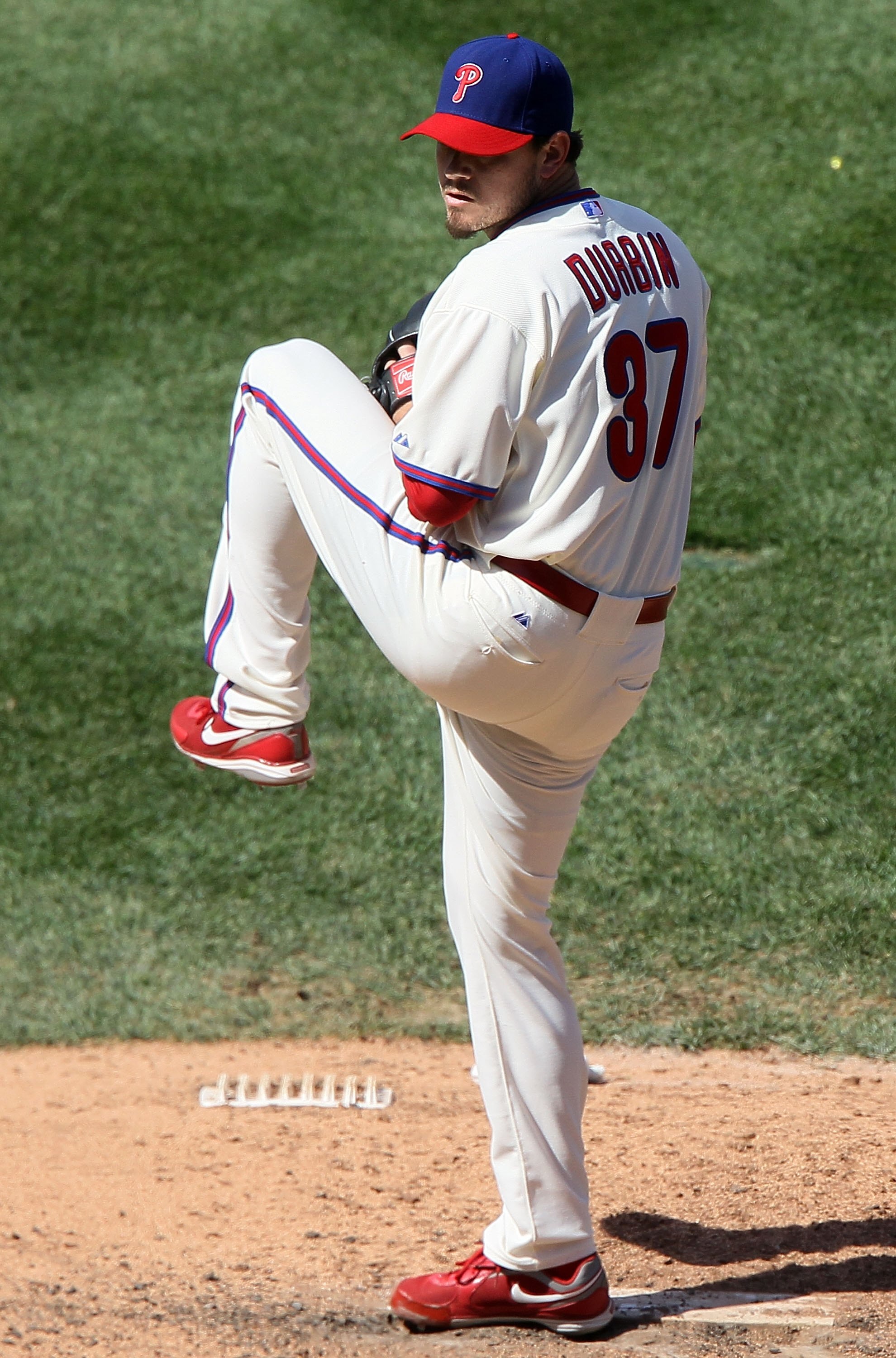PHILADELPHIA - MAY 06:  Chad Durbin #37 of the Philadelphia Phillies pitches against the St. Louis Cardinals at Citizens Bank Park on May 6, 2010 in Philadelphia, Pennsylvania. The Phillies defeated the Cardinals 7-2.  (Photo by Jim McIsaac/Getty Images)