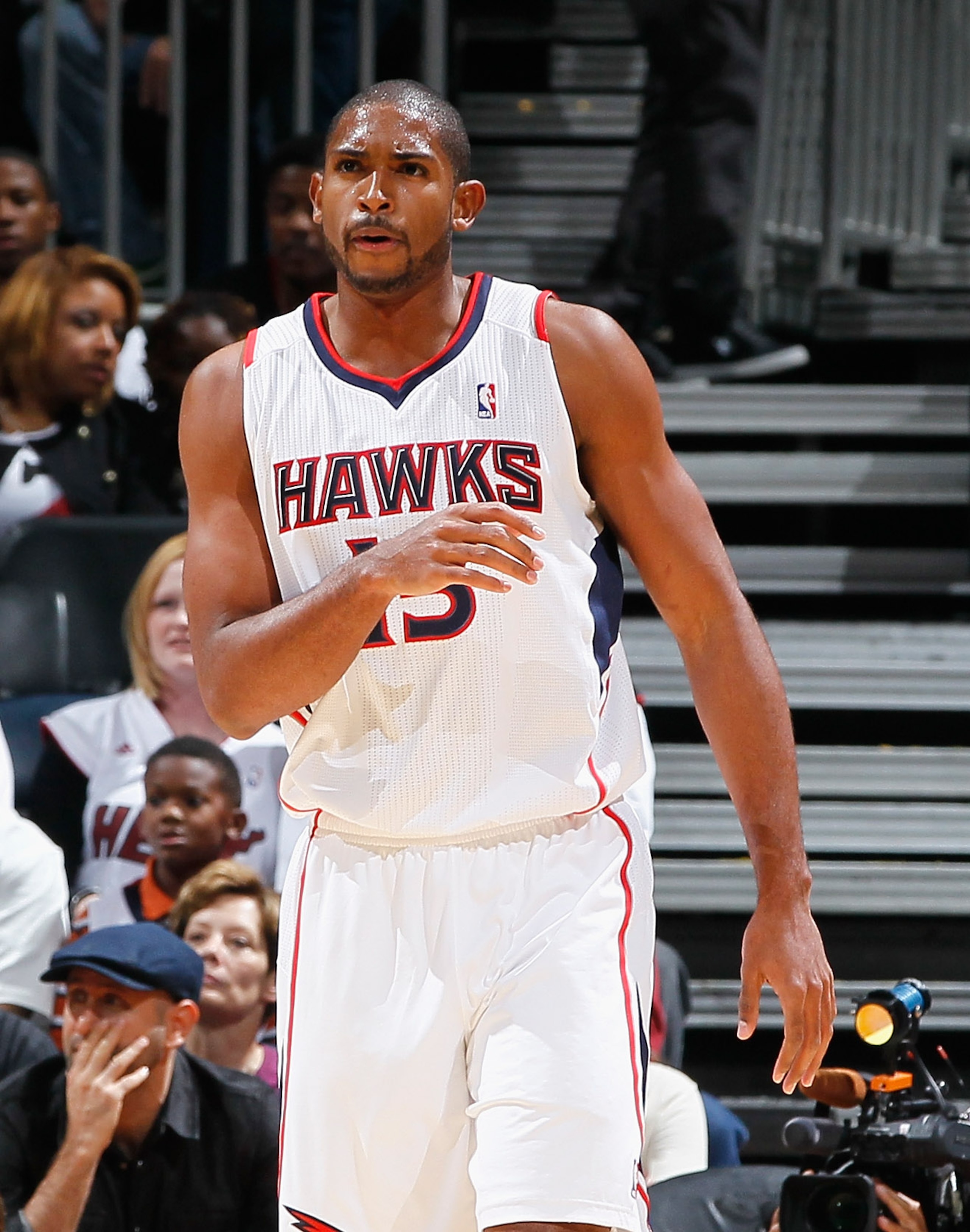ATLANTA - OCTOBER 21:  Al Horford #15 of the Atlanta Hawks against the Miami Heat at Philips Arena on October 21, 2010 in Atlanta, Georgia.  (Photo by Kevin C. Cox/Getty Images)
