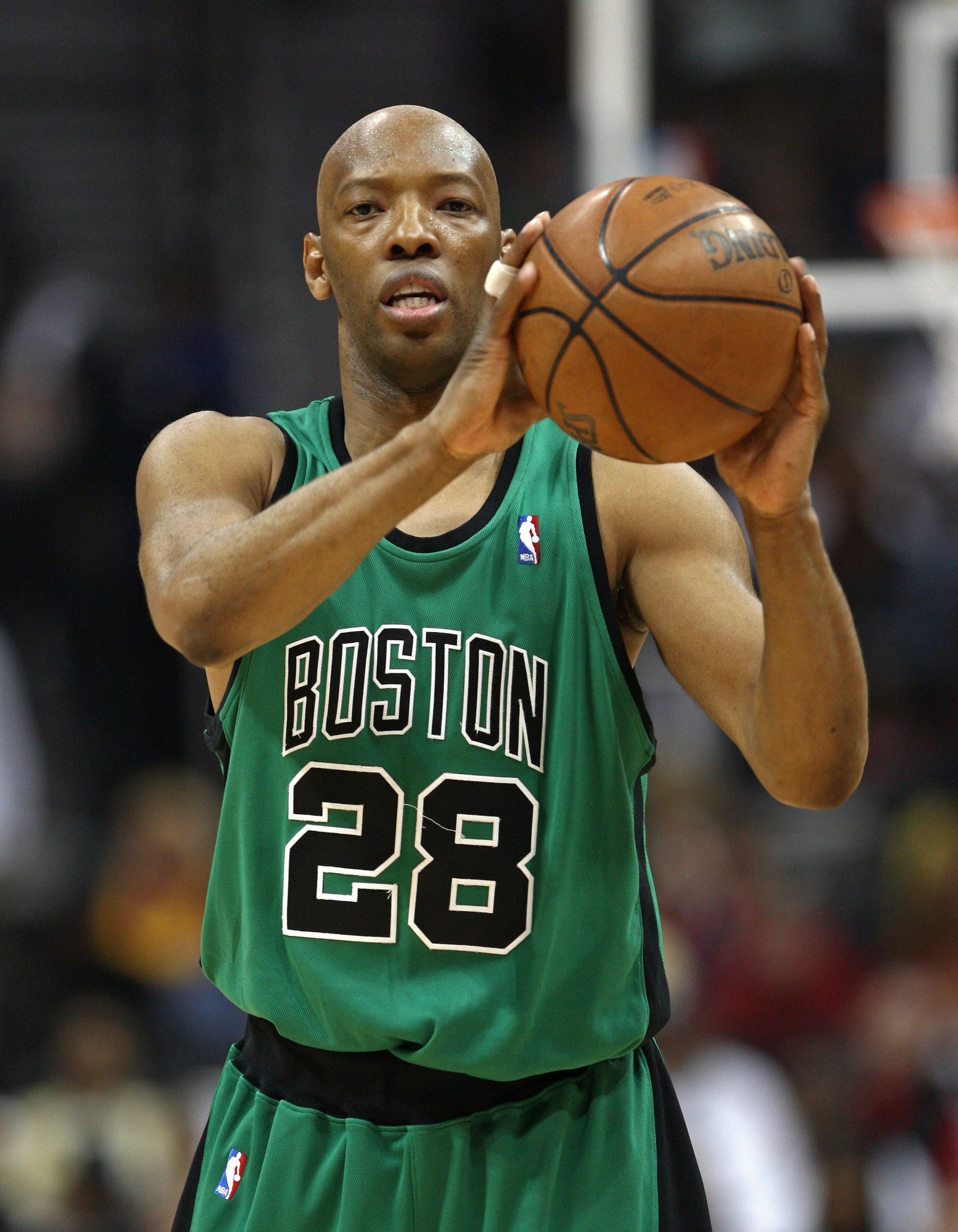 ATLANTA - APRIL 26: Guard Sam Cassell #28 looks to pass against the Atlanta Hawks during Game Three of the Eastern Conference Quarterfinals during the 2008 NBA Playoffs at the Philips Arena on April 26, 2008 in Atlanta, Georgia. The Hawks beat the Celtics