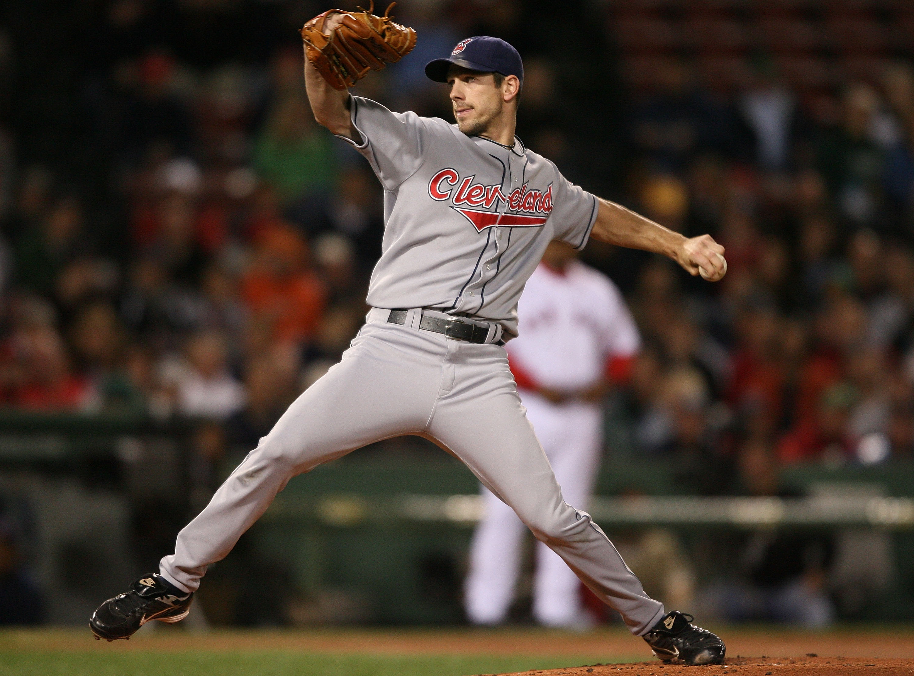 BOSTON - SEPTEMBER 23:  Cliff Lee #31 of the Cleveland Indians delivers a pitch in the first inning against the Boston Red Sox on September 23, 2008 at Fenway Park in Boston, Massachusetts.  (Photo by Elsa/Getty Images)