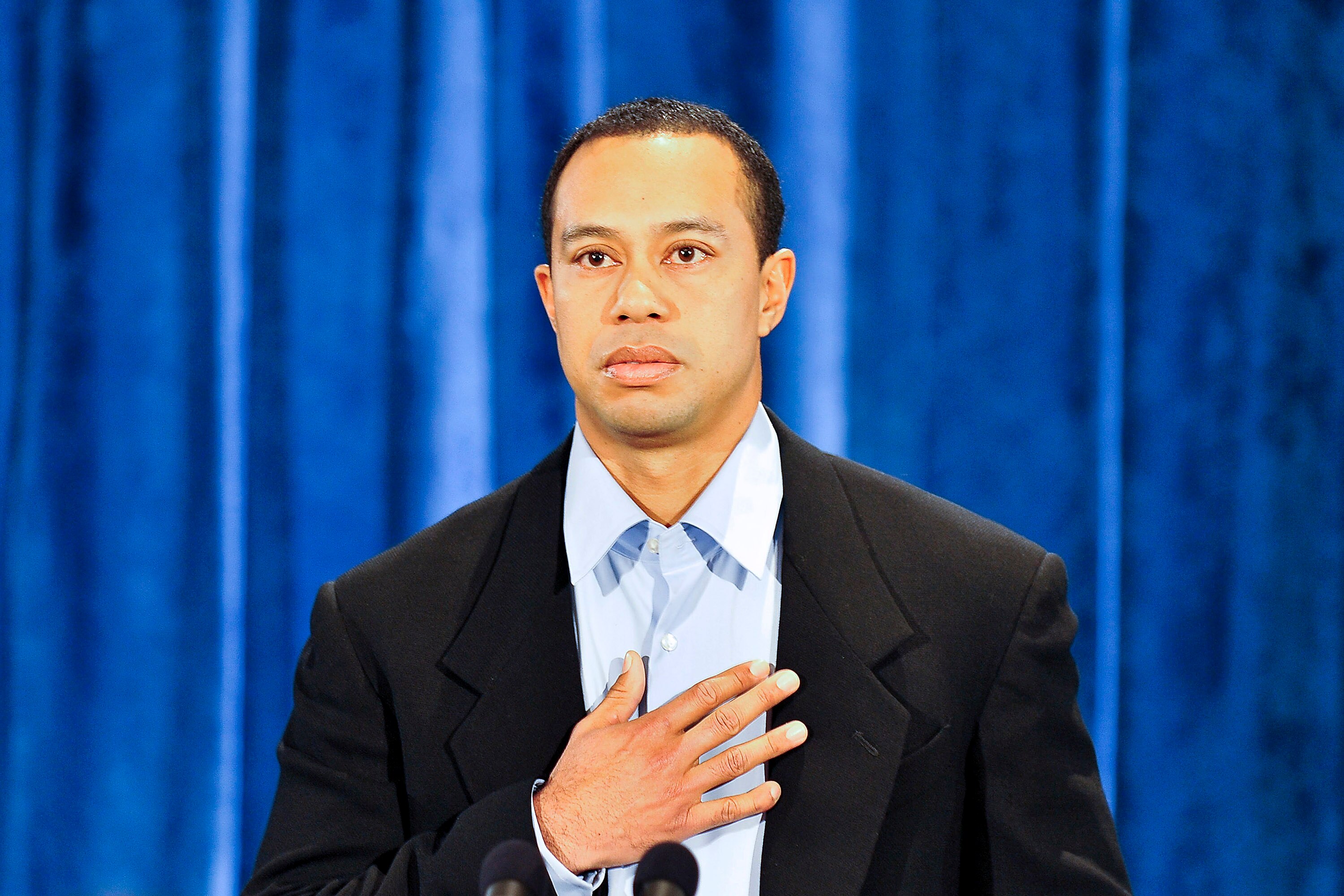 PONTE VEDRA BEACH, FL - FEBRUARY 19:  Tiger Woods makes a statement from the Sunset Room on the second floor of the TPC Sawgrass, home of the PGA Tour on February 19, 2010 in Ponte Vedra Beach, Florida. Woods publicly admitted to cheating on his wife Elin