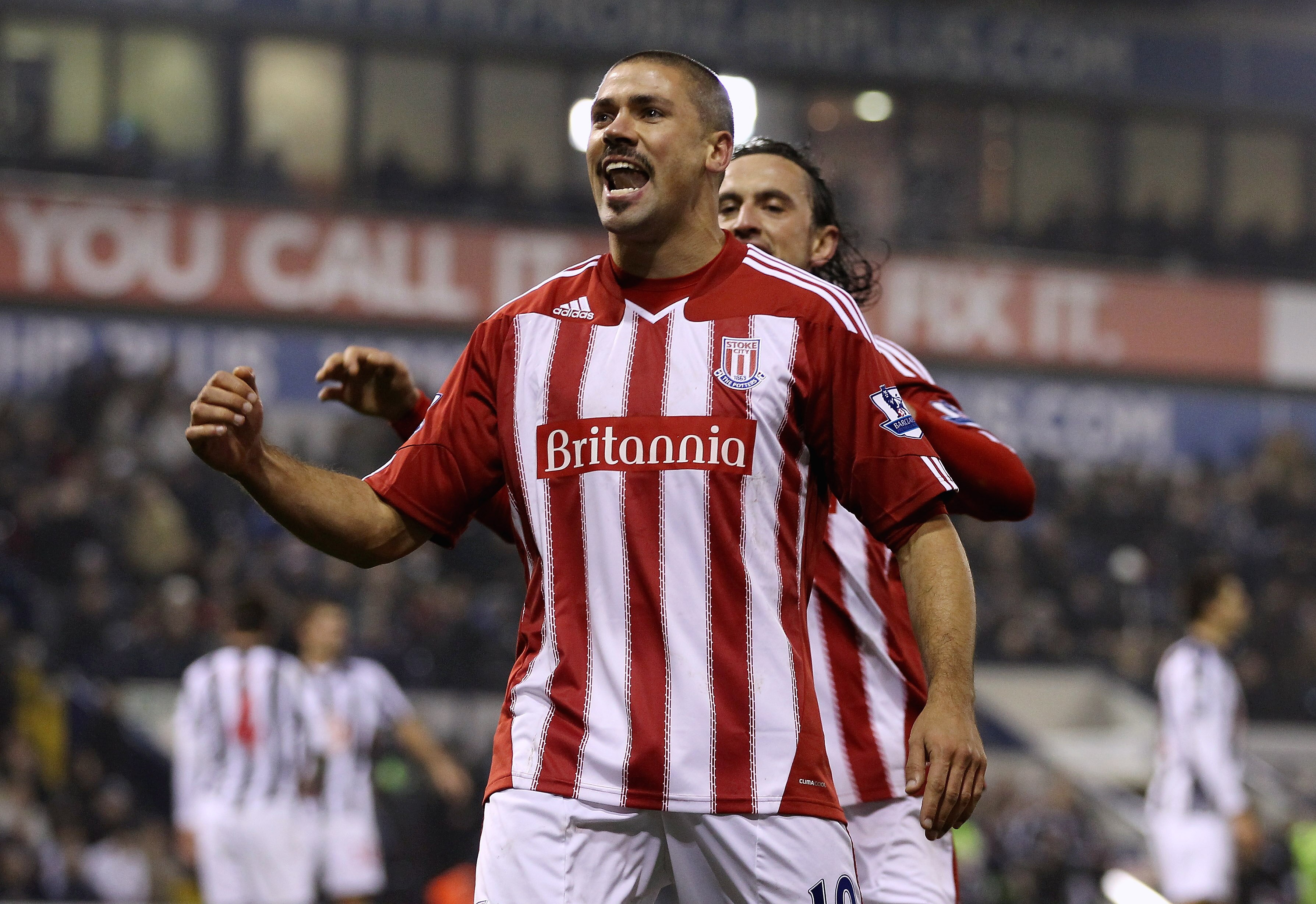 WEST BROMWICH, ENGLAND - NOVEMBER 20:  Jon Walter of Stoke celebrates after scoring his team's second goal from the peanlty spot during the Barclays Premier League match between West Bromwich Albion and Stoke City at The Hawthorns on November 20, 2010 in