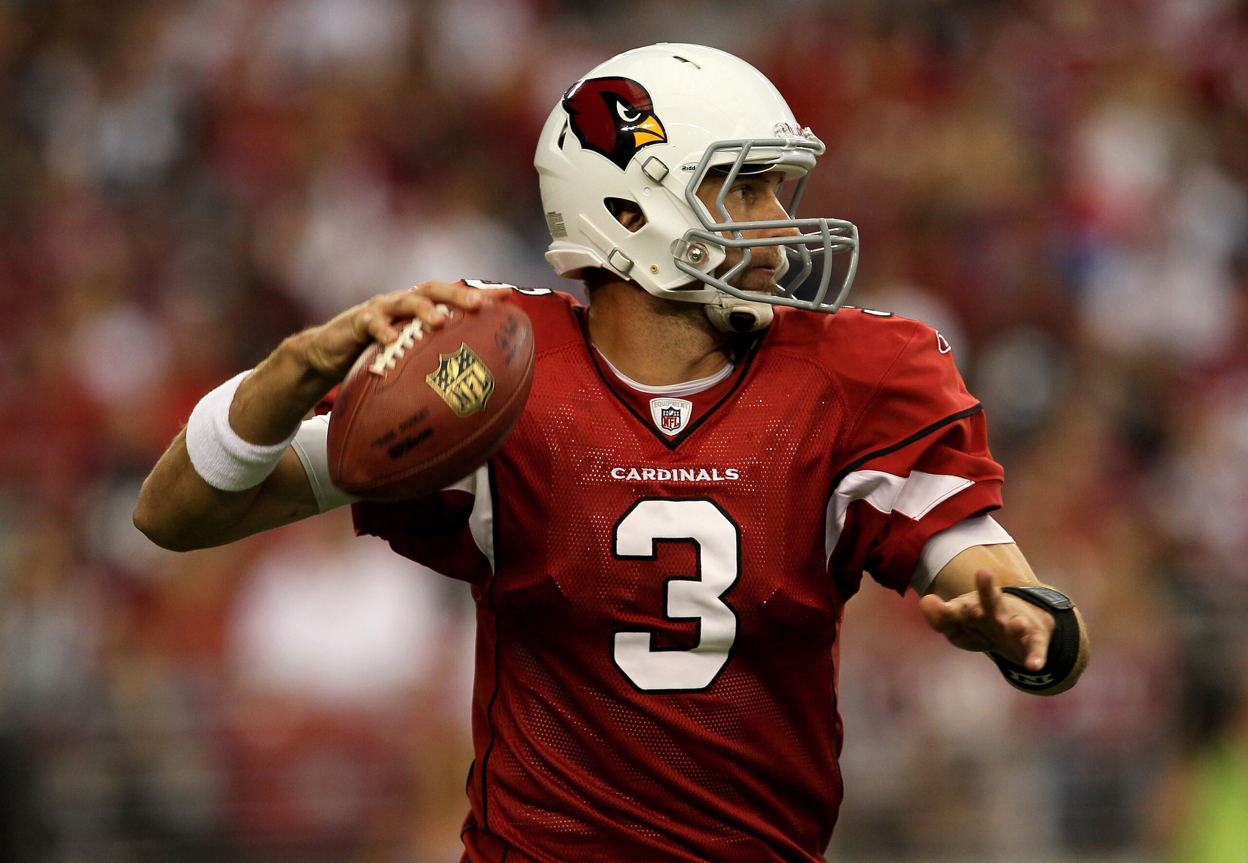 GLENDALE, AZ - NOVEMBER 14: Quarterback Derek Anderson #3 of the Arizona Cardinals throws a pass against the Seattle Seahawks at University of Phoenix Stadium on November 14, 2010 in Glendale, Arizona. (Photo by Stephen Dunn/Getty Images) GLENDALE, AZ - NOVEMBER 14: Quarterback Derek Anderson #3 of the Arizona Cardinals throws a pass against the Seattle Seahawks at University of Phoenix Stadium on November 14, 2010 in Glendale, Arizona. (Photo by Stephen Dunn/Getty Images)