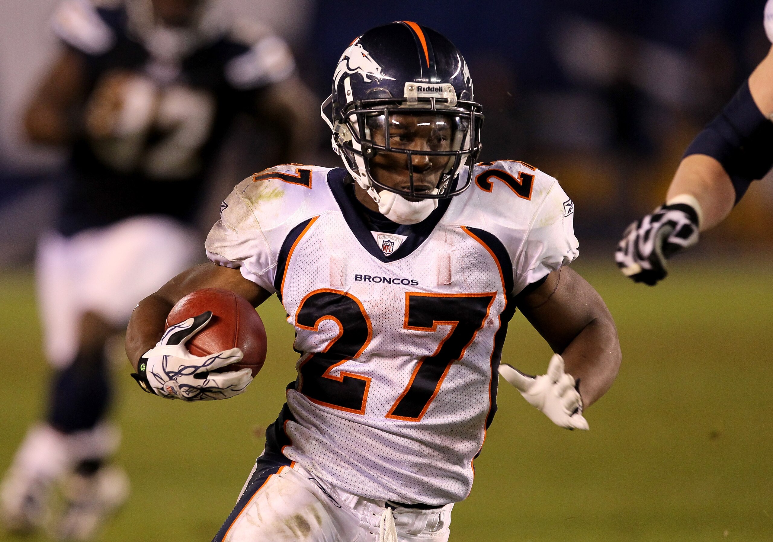 SAN DIEGO - NOVEMBER 22: Running back Knowshon Moreno #27 of the Denver Broncos carries the ball against the San Diego Chargers at Qualcomm Stadium on November 22, 2010 in San Diego, California. The Chargers won 35-14. (Photo by Stephen Dunn/Getty Image SAN DIEGO - NOVEMBER 22: Running back Knowshon Moreno #27 of the Denver Broncos carries the ball against the San Diego Chargers at Qualcomm Stadium on November 22, 2010 in San Diego, California. The Chargers won 35-14. (Photo by Stephen Dunn/Getty Image