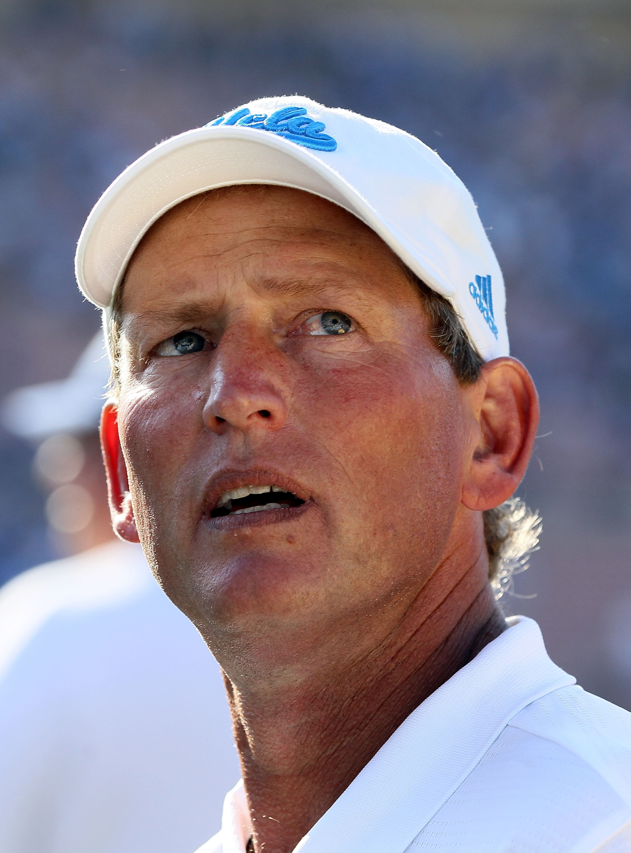 PASADENA, CA - OCTOBER 02: Head Coach Rick Neuheisel of the UCLA Bruins watches the game against the Washington State Cougars during the game at the Rose Bowl on October 2, 2010 in Pasadena, California. UCLA defeated Washington State 42-28. (Photo by Je PASADENA, CA - OCTOBER 02: Head Coach Rick Neuheisel of the UCLA Bruins watches the game against the Washington State Cougars during the game at the Rose Bowl on October 2, 2010 in Pasadena, California. UCLA defeated Washington State 42-28. (Photo by Je