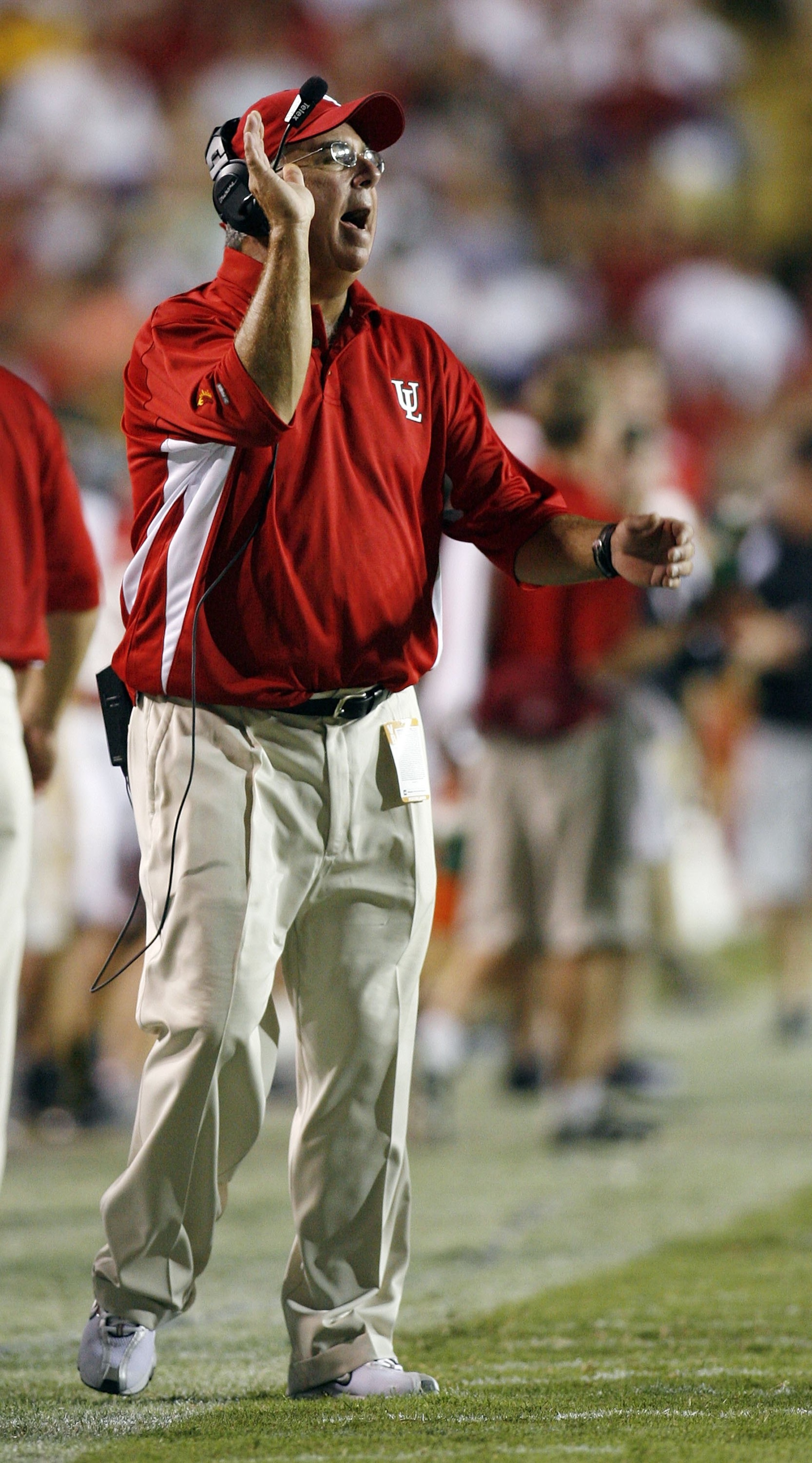 BATON ROUGE, LA - SEPTEMBER 02: Head coach Rickey Bustle of the University of Louisiana Lafayette watches a play against Louisiana State University on September 2, 2006 at Tiger Stadium in Baton Rouge, Louisiana. (Photo by Chris Graythen/Getty Images BATON ROUGE, LA - SEPTEMBER 02: Head coach Rickey Bustle of the University of Louisiana Lafayette watches a play against Louisiana State University on September 2, 2006 at Tiger Stadium in Baton Rouge, Louisiana. (Photo by Chris Graythen/Getty Images
