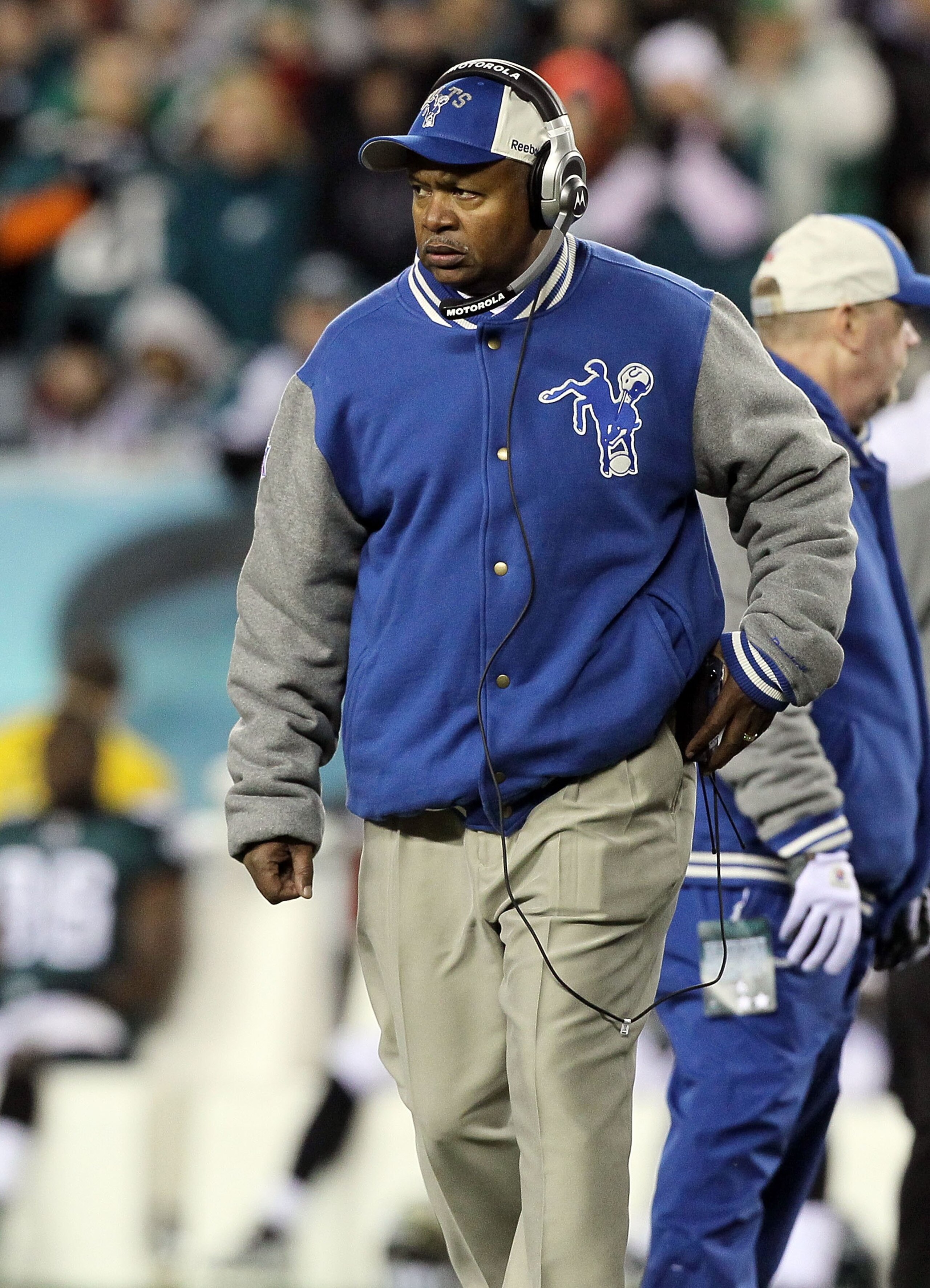 PHILADELPHIA - NOVEMBER 07:  Head coach Jim Caldwell of the Indianapolis Colts against the Philadelphia Eagles on November 7, 2010 at Lincoln Financial Field in Philadelphia, Pennsylvania.  (Photo by Jim McIsaac/Getty Images)