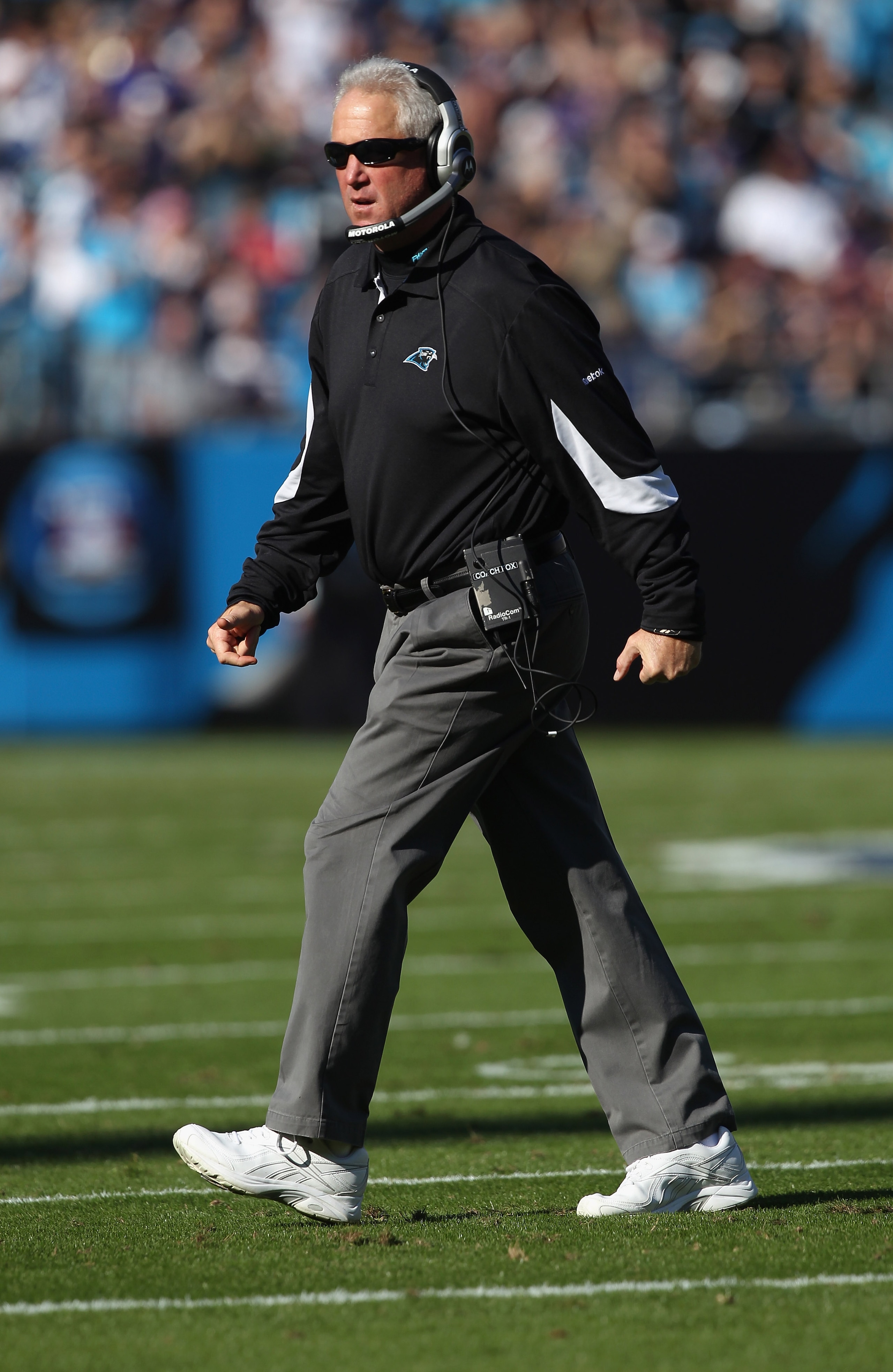 CHARLOTTE, NC - NOVEMBER 21: Head coach John Fox of the Carolina Panthers walks off the field against the Baltimore Ravens at Bank of America Stadium on November 21, 2010 in Charlotte, North Carolina. (Photo by Streeter Lecka/Getty Images) CHARLOTTE, NC - NOVEMBER 21: Head coach John Fox of the Carolina Panthers walks off the field against the Baltimore Ravens at Bank of America Stadium on November 21, 2010 in Charlotte, North Carolina. (Photo by Streeter Lecka/Getty Images)